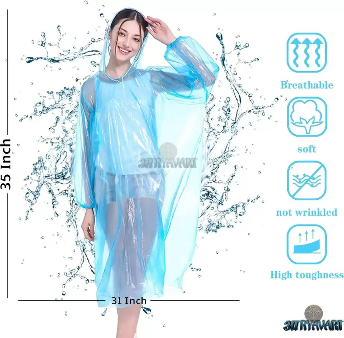     			Generic Multicolor PVC Men's Raincoat ( Pack of 5 )