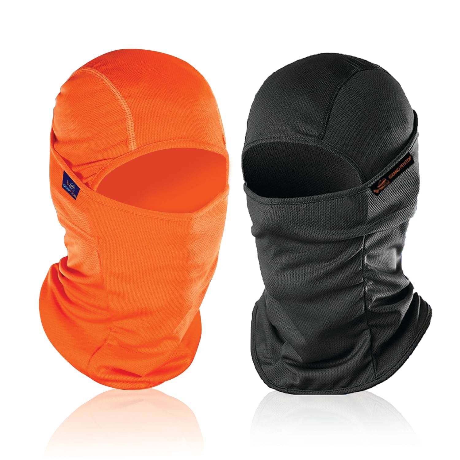     			Grandpitstop Face Mask for Bikes UV Protected Balaclava for bikers, riders, Men, Women, Ski, Running, Hiking, & Cycling Accessories Face Protection Mask protects from Wind, Sun, Dust - Black + Orange