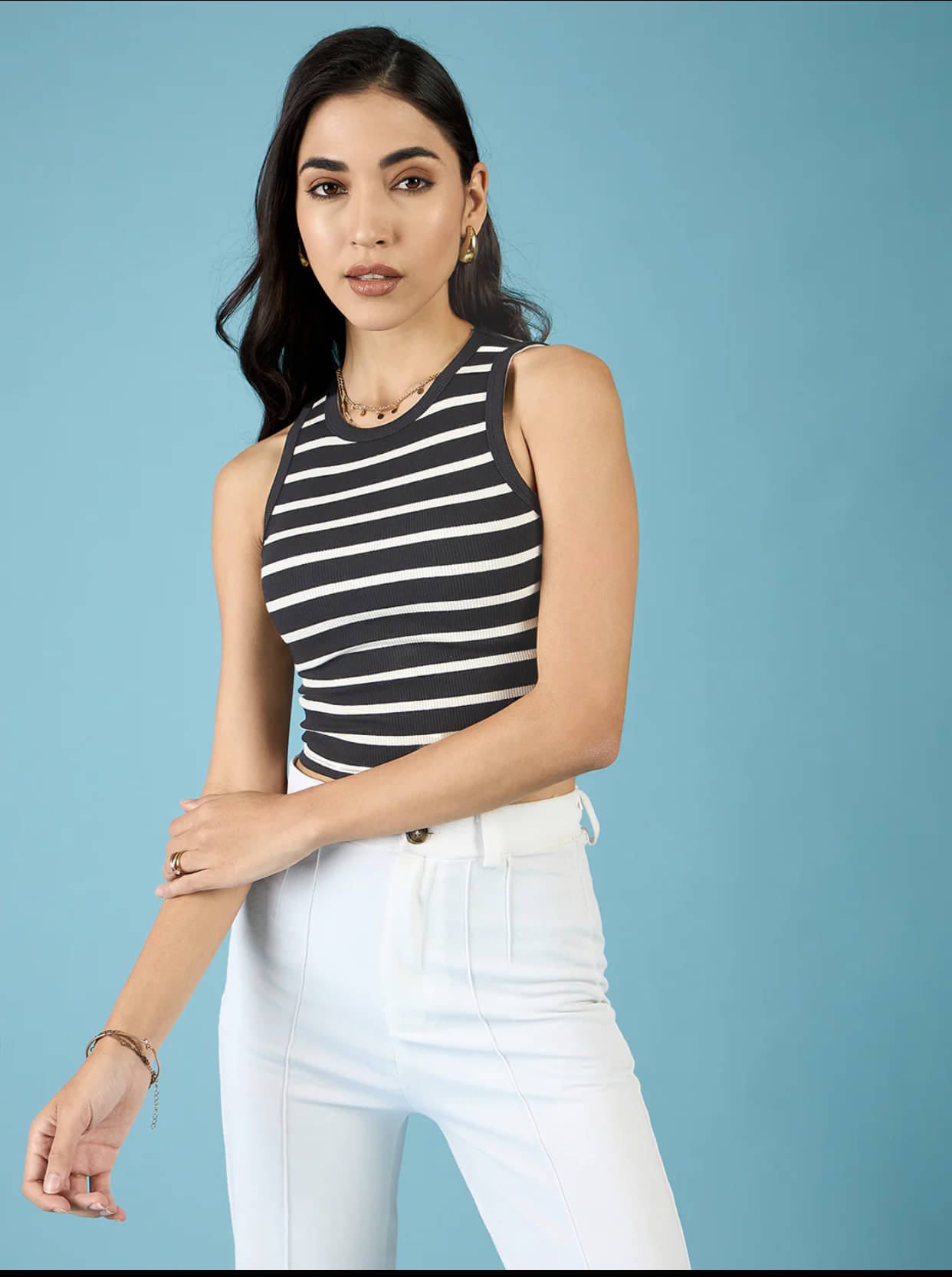 HARPITA Women's Lycra Crop Top ( Black ) HARPITA Women's Lycra Crop Top ( Black )