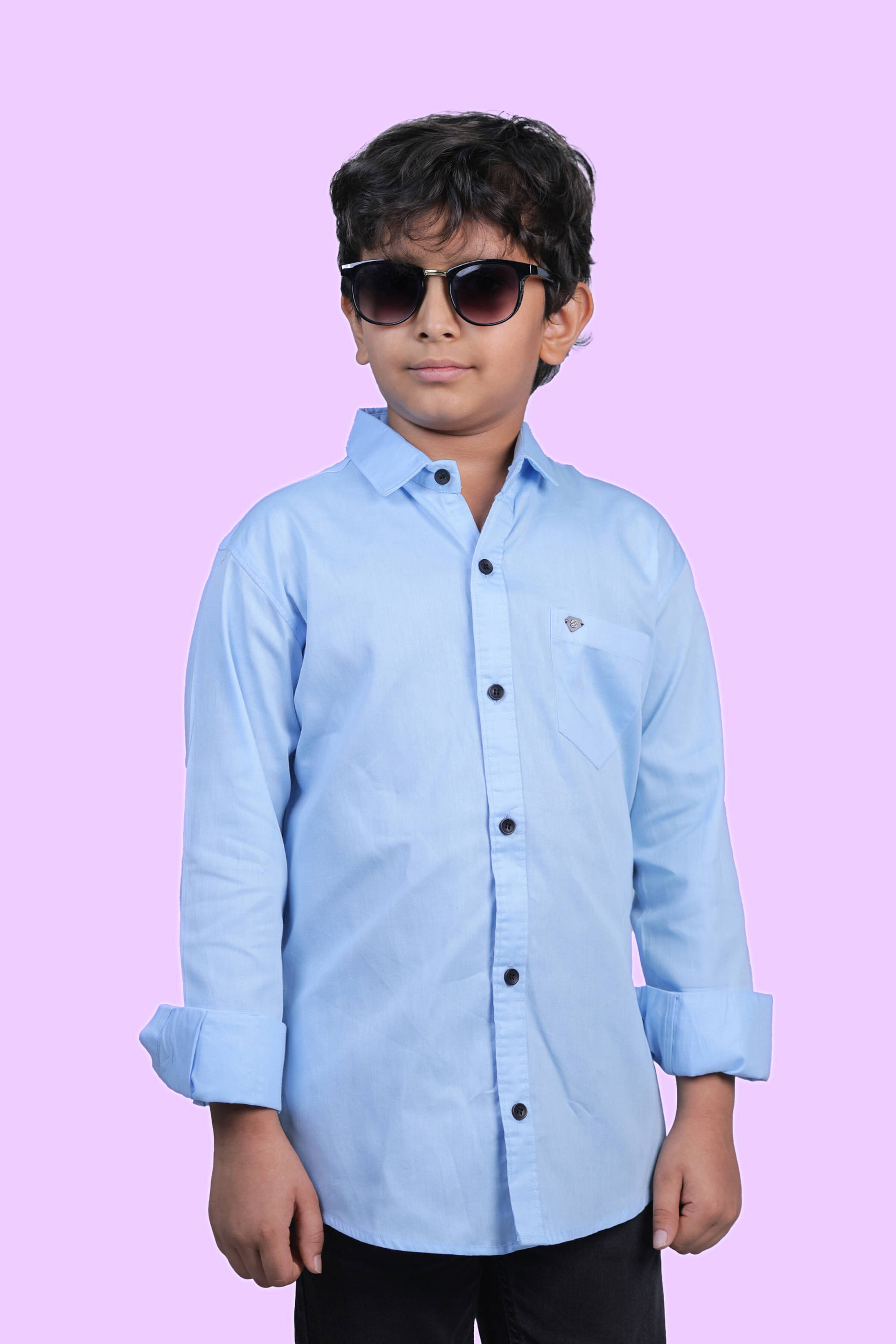     			JABAK CREATION Pack of 1 Boys 100% Cotton Full Sleeves Shirt ( Sky Blue )