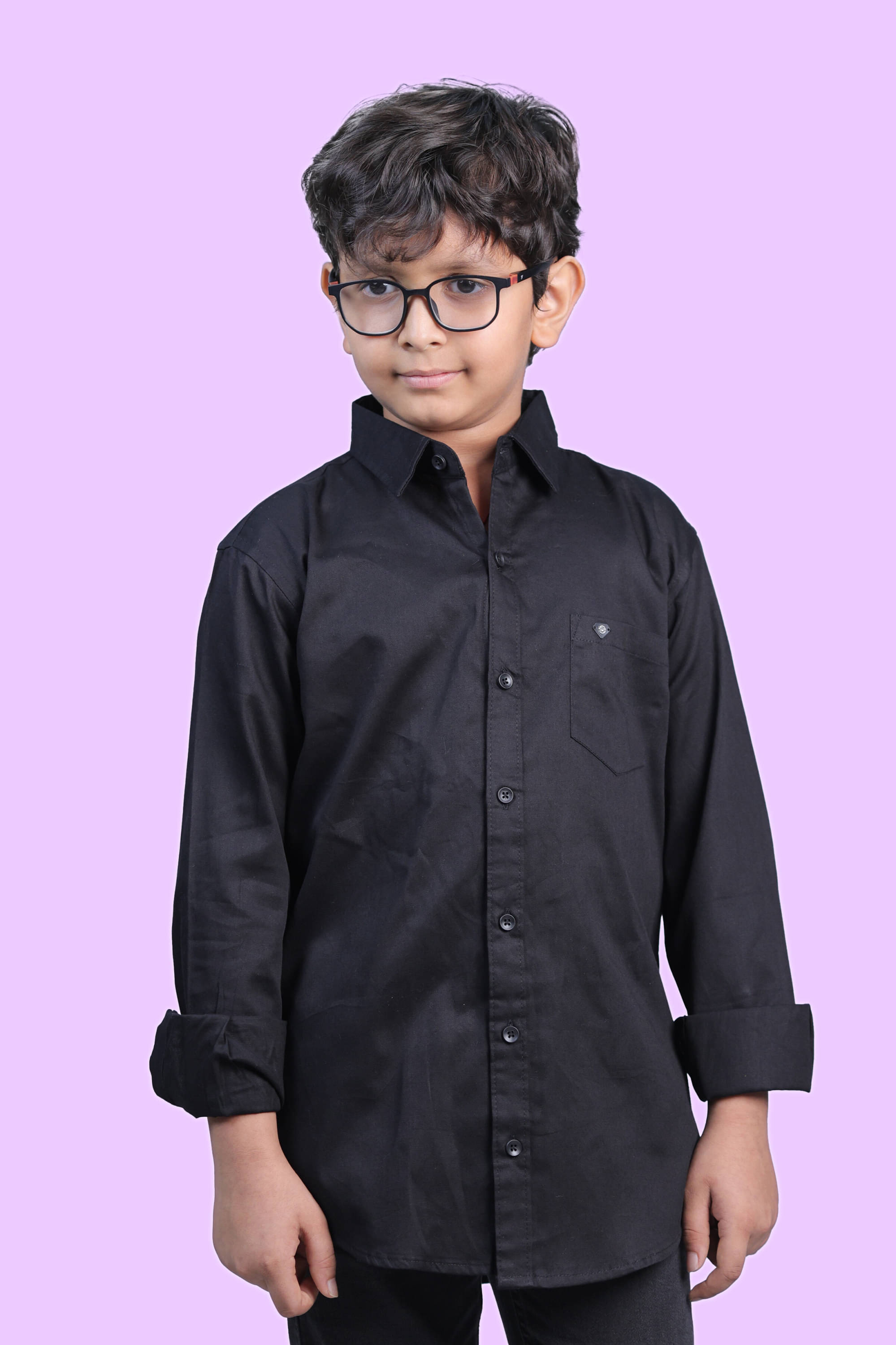 JABAK CREATION Pack of 1 Boys 100% Cotton Full Sleeves Shirt ( Black ) JABAK CREATION Pack of 1 Boys 100% Cotton Full Sleeves Shirt ( Black )