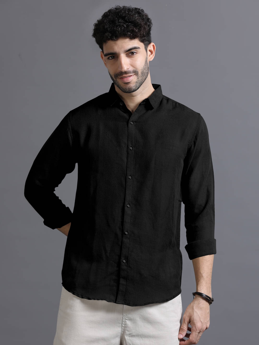     			LUISE LOOK Linen Regular Fit Full Sleeves Men's Formal Shirt - Black ( Pack of 1 )