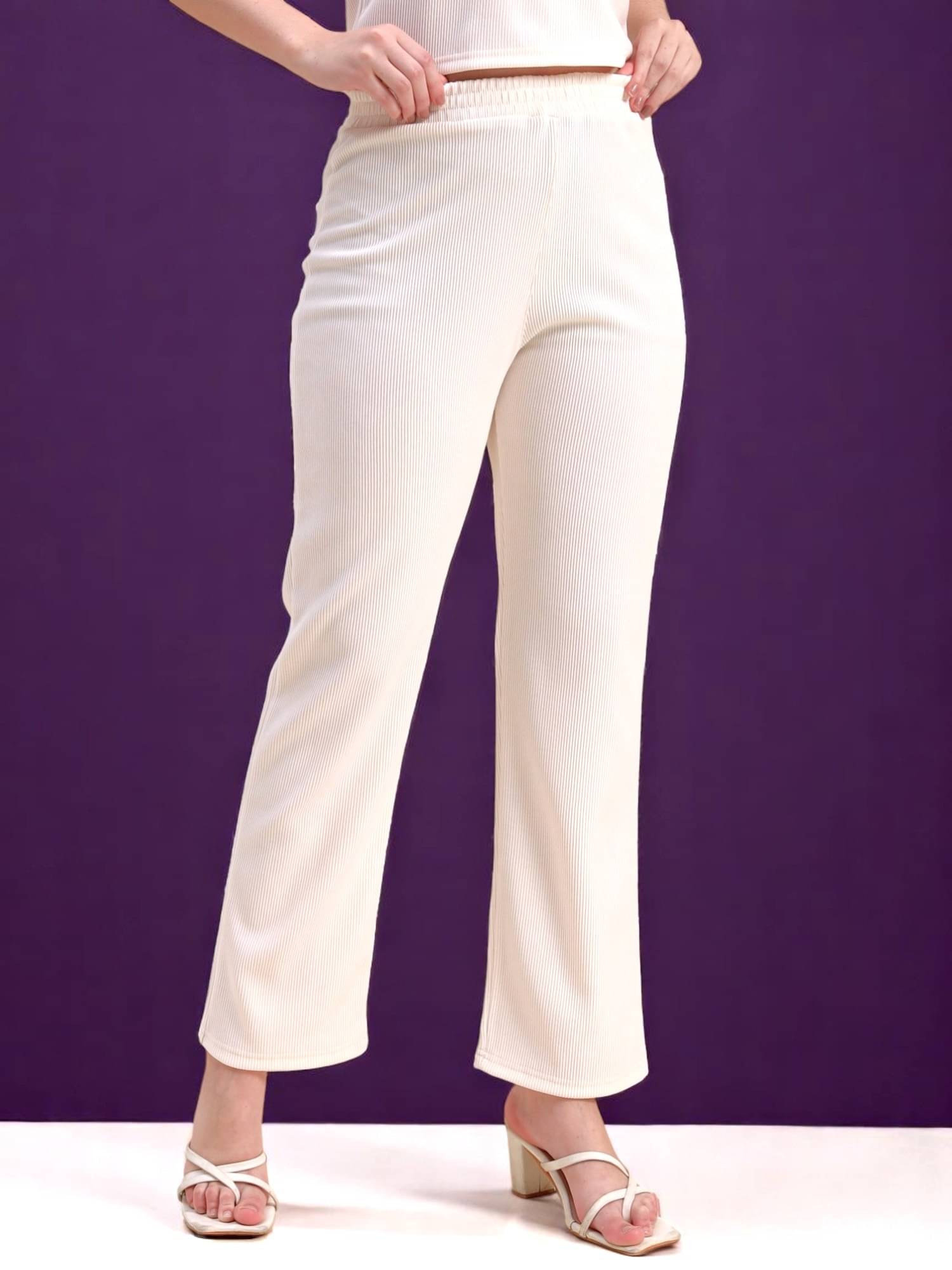     			Leewan Cream Cotton Women's Yoga Trackpants ( Pack of 1 )