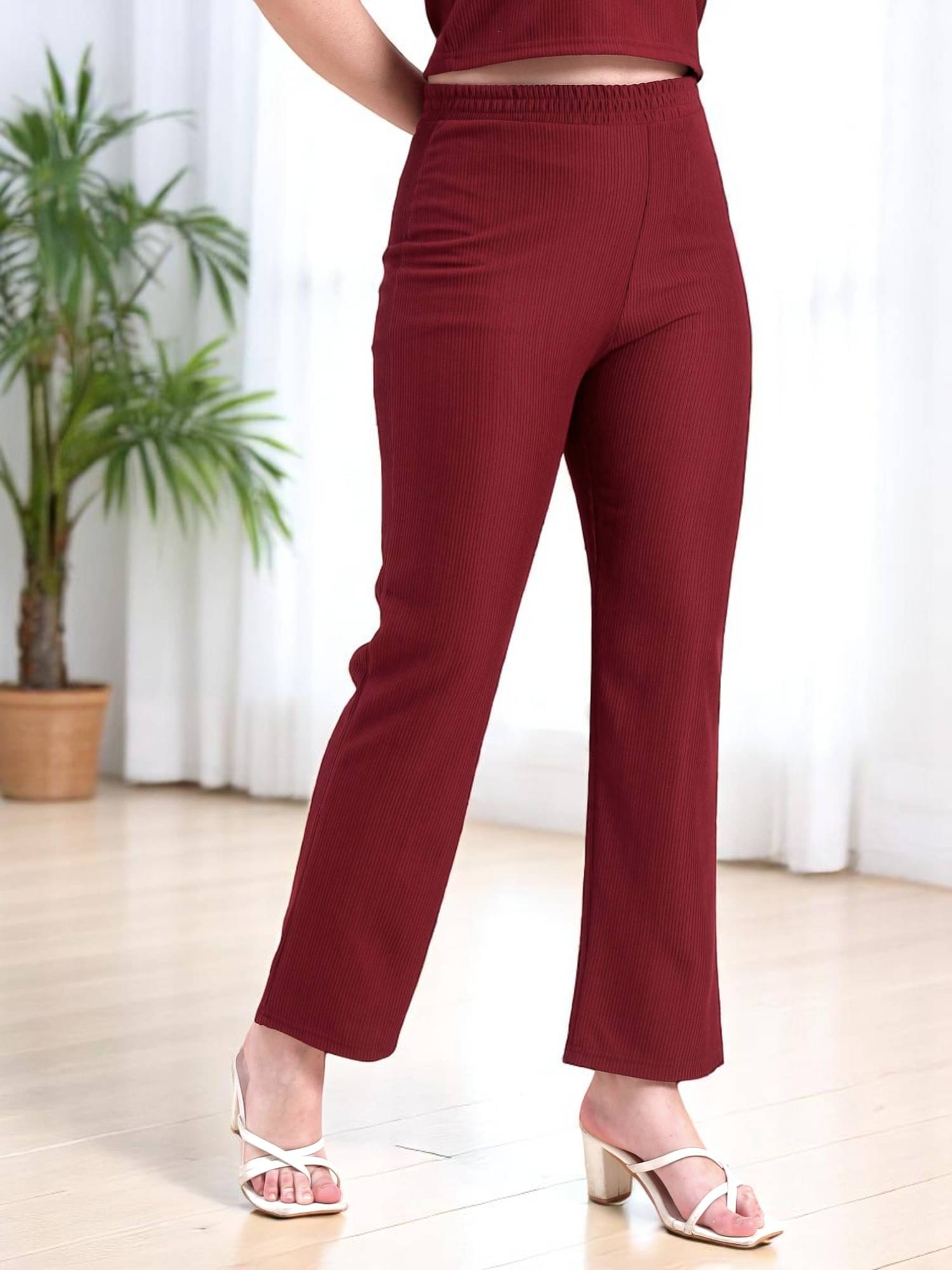     			Leewan Maroon Cotton Women's Yoga Trackpants ( Pack of 1 )