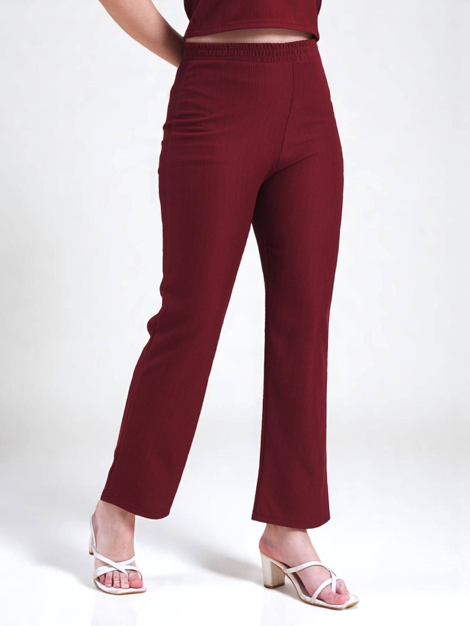     			Leewan Maroon Cotton Women's Gym Trackpants ( Pack of 1 )