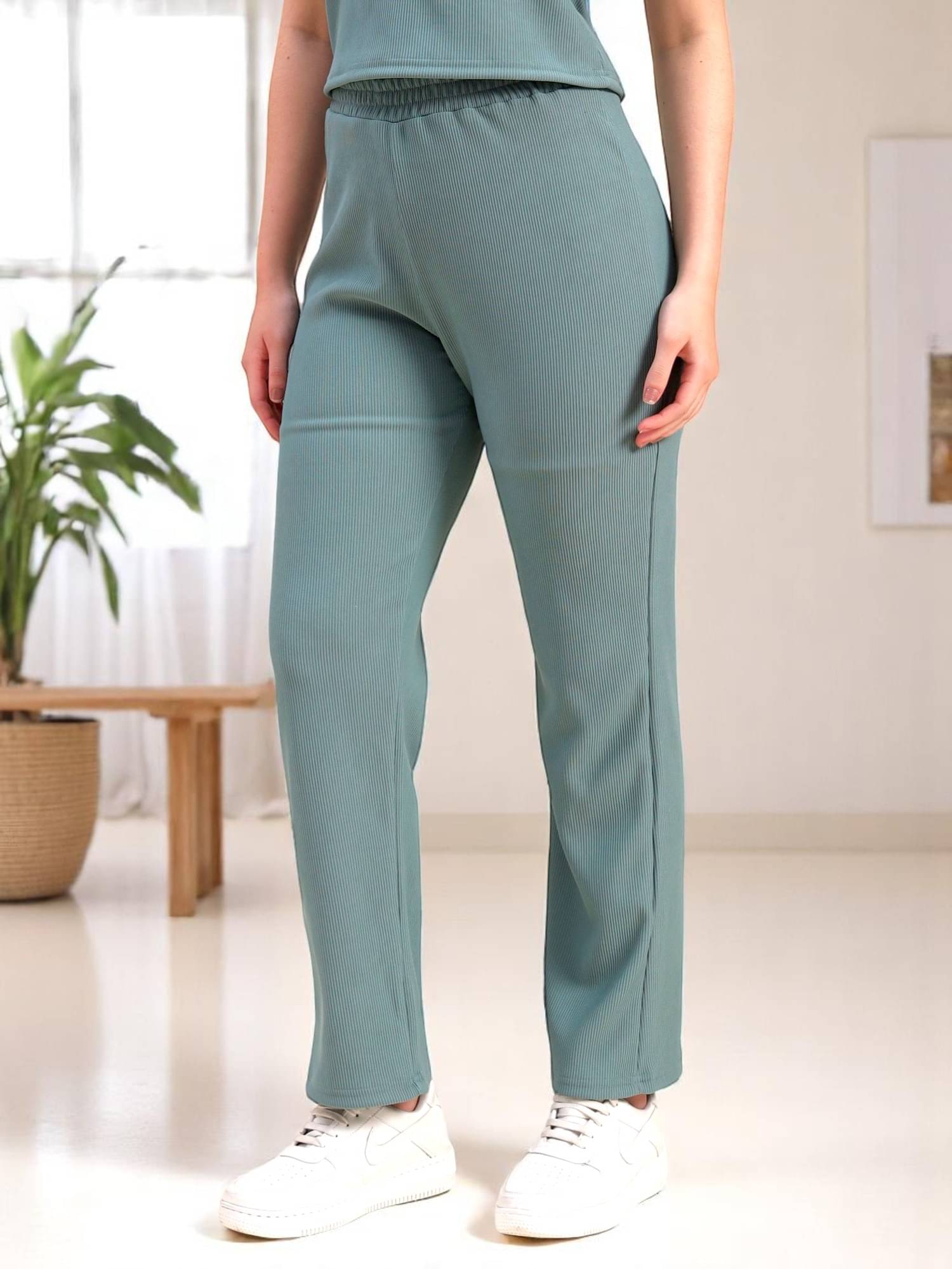     			Leewan Pack of 1 Cotton Straight Women's Casual Pants ( Mint Green )