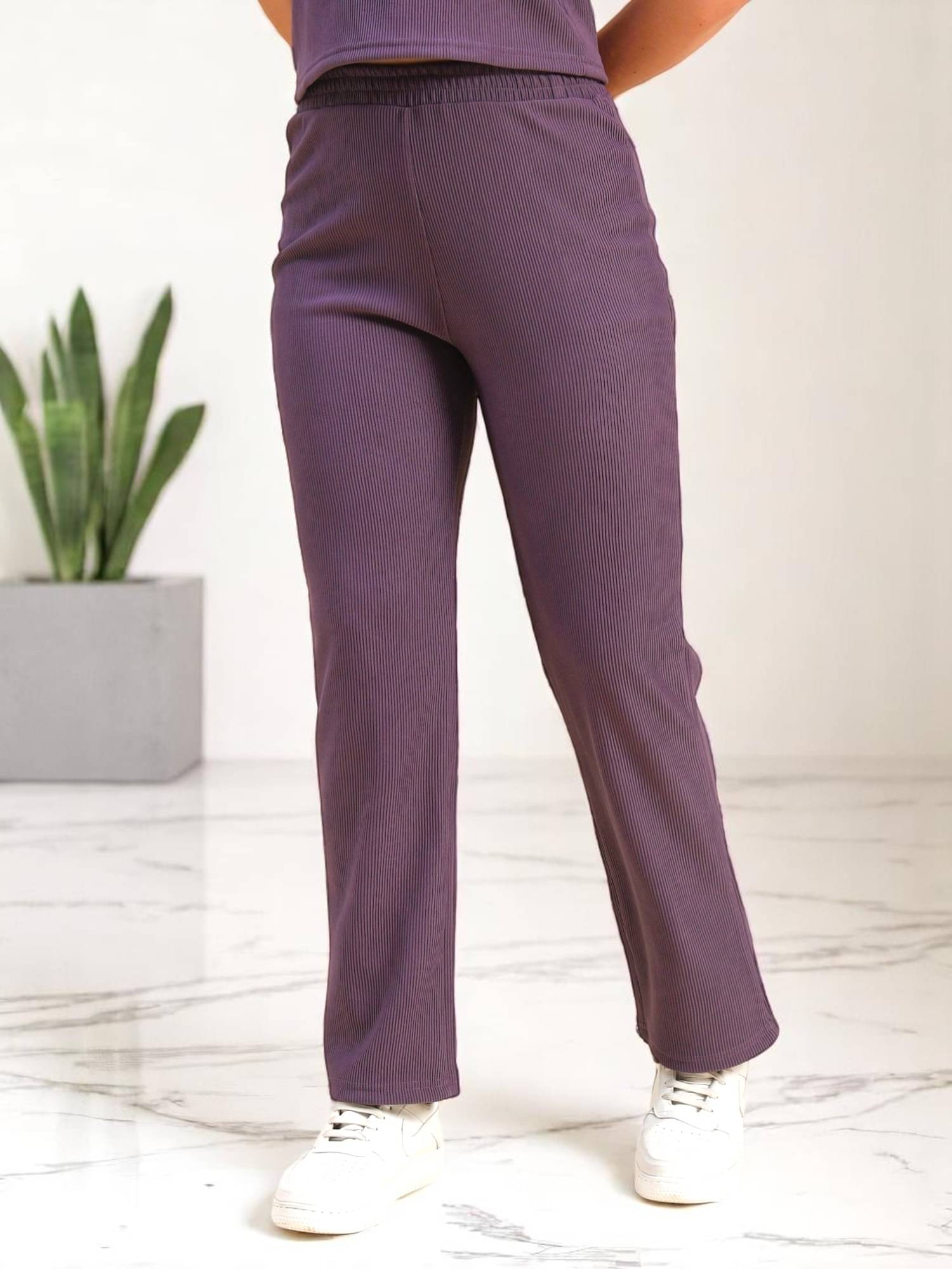     			Leewan Pack of 1 Cotton Straight Women's Casual Pants ( Lavender )