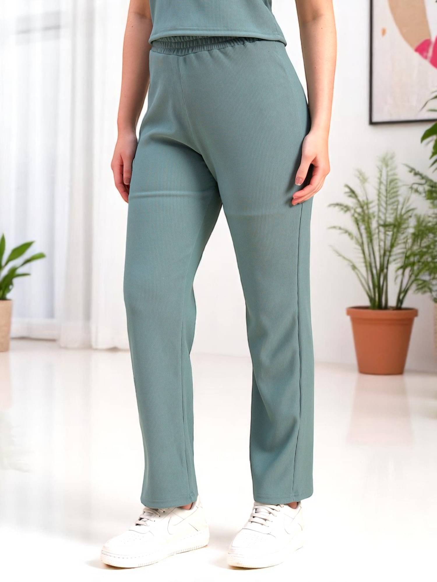     			Leewan Pack of 1 Cotton Straight Women's Casual Pants ( Mint Green )