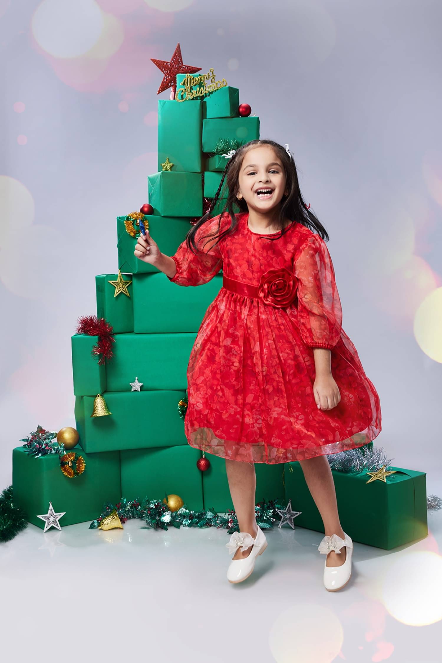 MASTARANG Organza Dress For Girls ( Pack of 1 , Red ) MASTARANG Organza Dress For Girls ( Pack of 1 , Red )