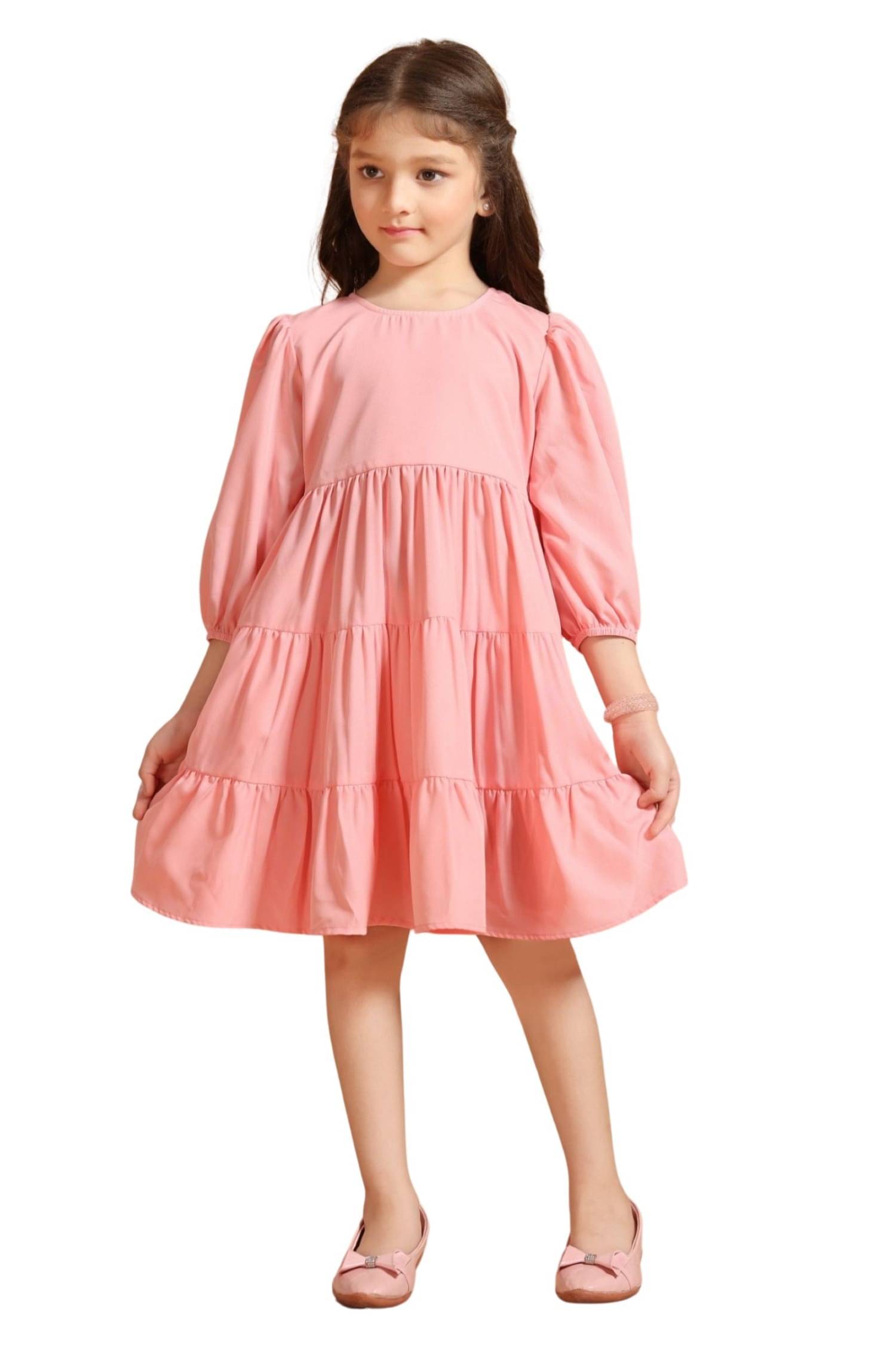 MASTARANG Polyester Dress For Girls ( Pack of 1 , Baby Pink ) MASTARANG Polyester Dress For Girls ( Pack of 1 , Baby Pink )
