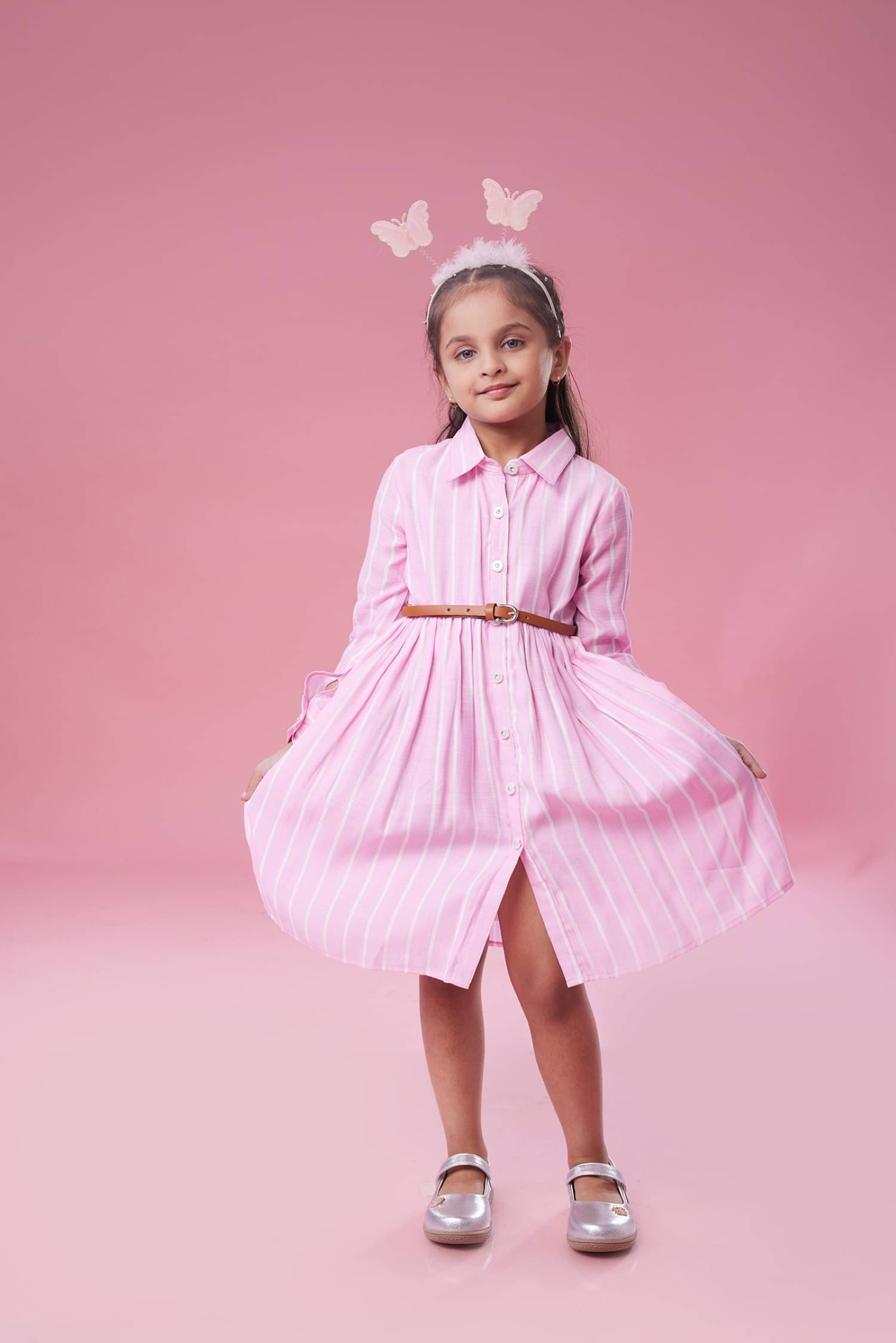     			MASTARANG Silk Blend Dress For Girls ( Pack of 1 , Pink )