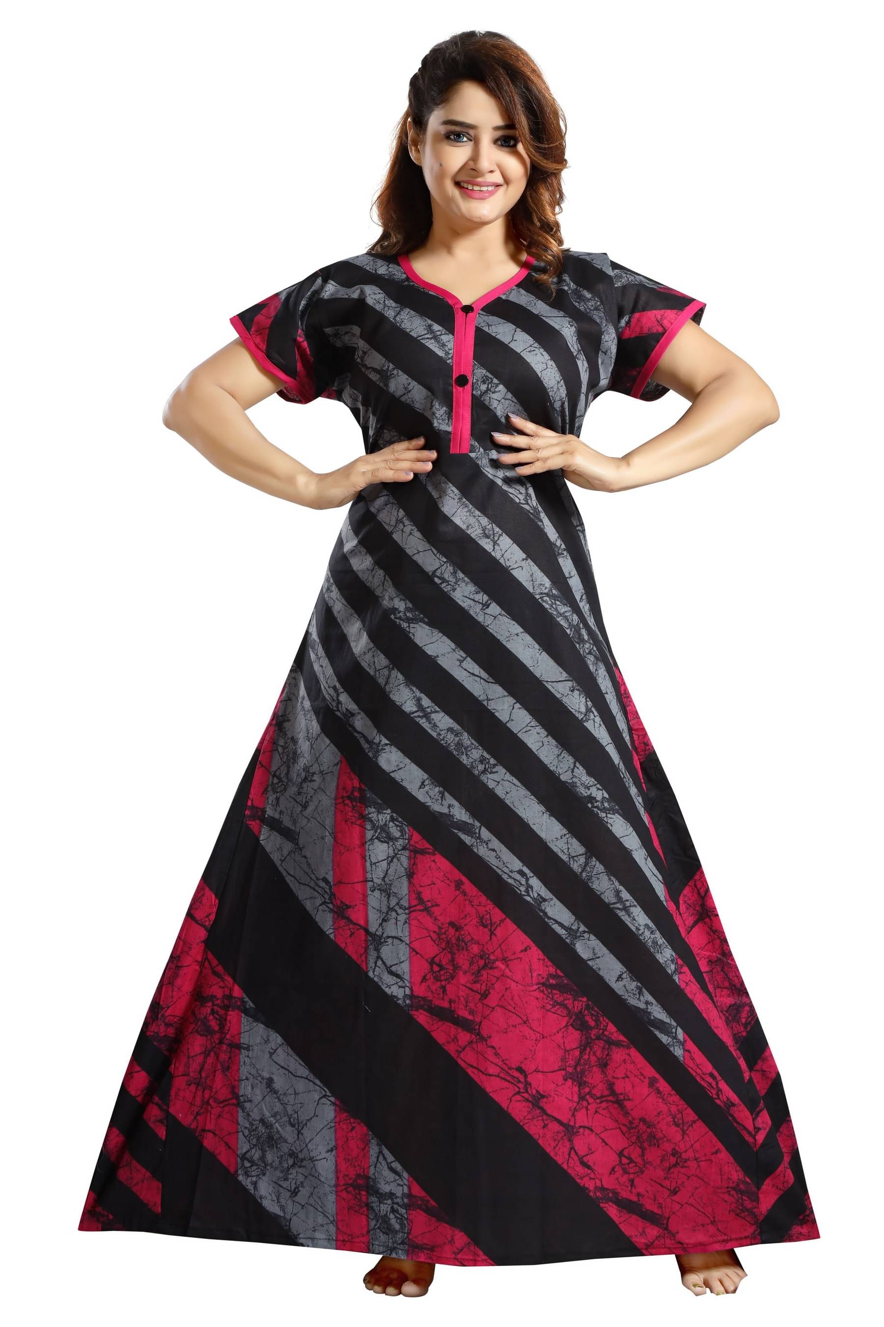     			Mallinath Multicolor Cotton Women's Nightwear Night Dress ( Pack of 1 )