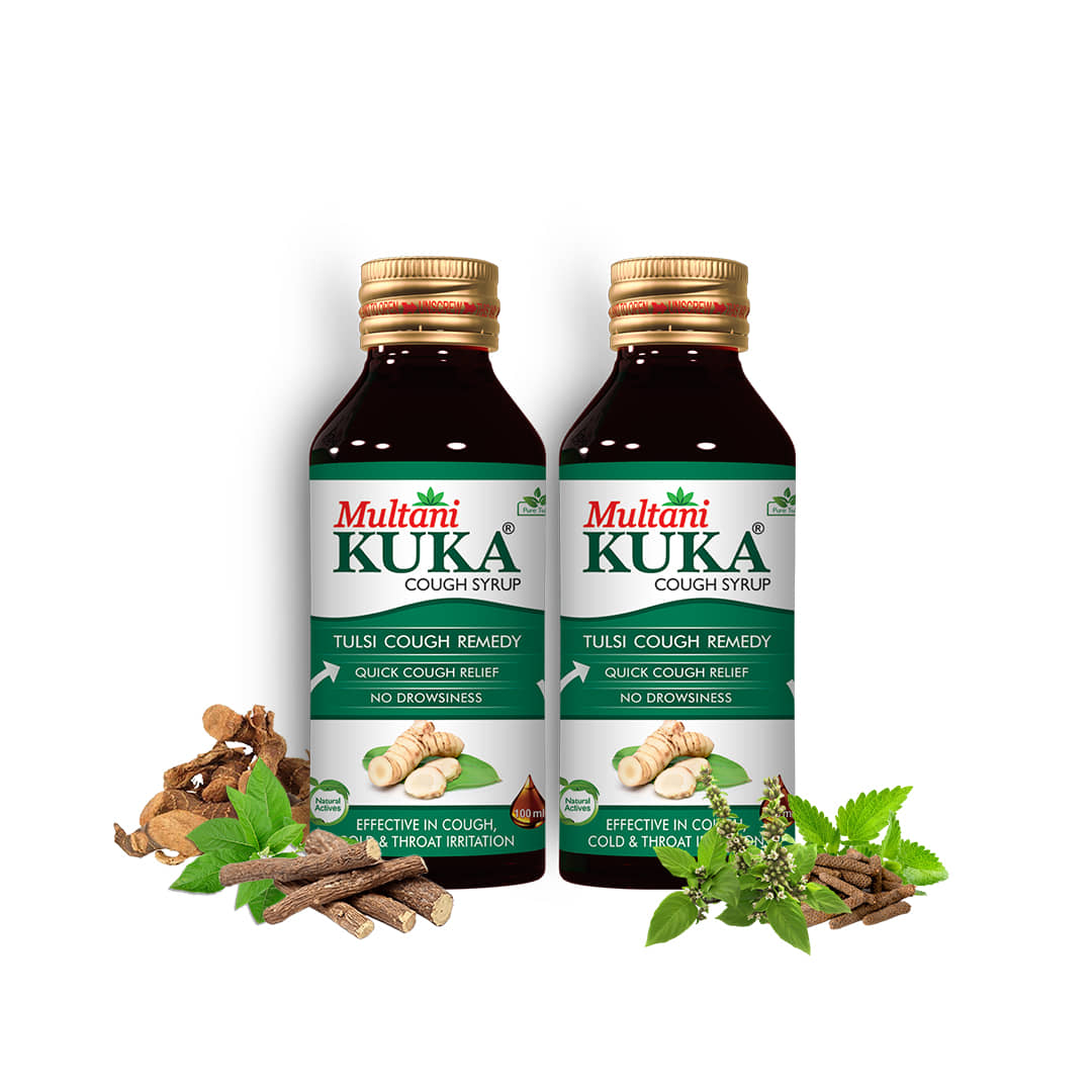 Multani Tulsi Kuka Cough Syrup Relief From All Types Of Cough & Cold - 100ml (Pack of 2)