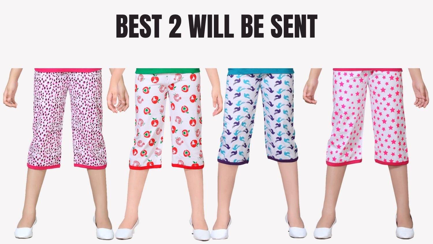 NOW OR NEVER Pack of 2 Girls Cotton Capris ( Multicolor 3 ) NOW OR NEVER Pack of 2 Girls Cotton Capris ( Multicolor 3 )