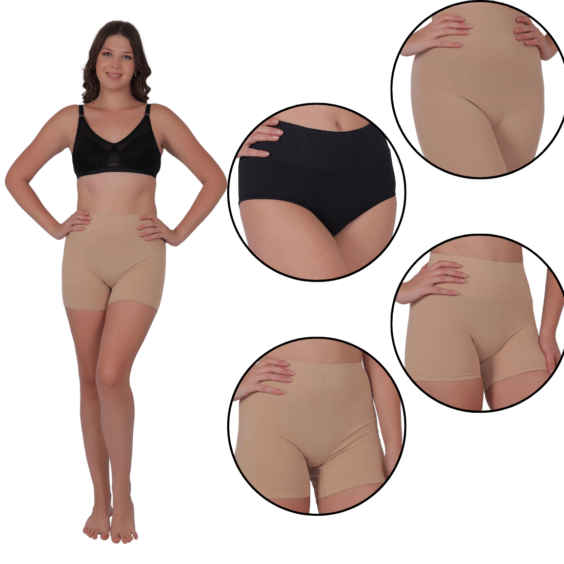     			Pia Trends Pack of 4 Nylon Women's Shaping Bottoms ( Multicolor )