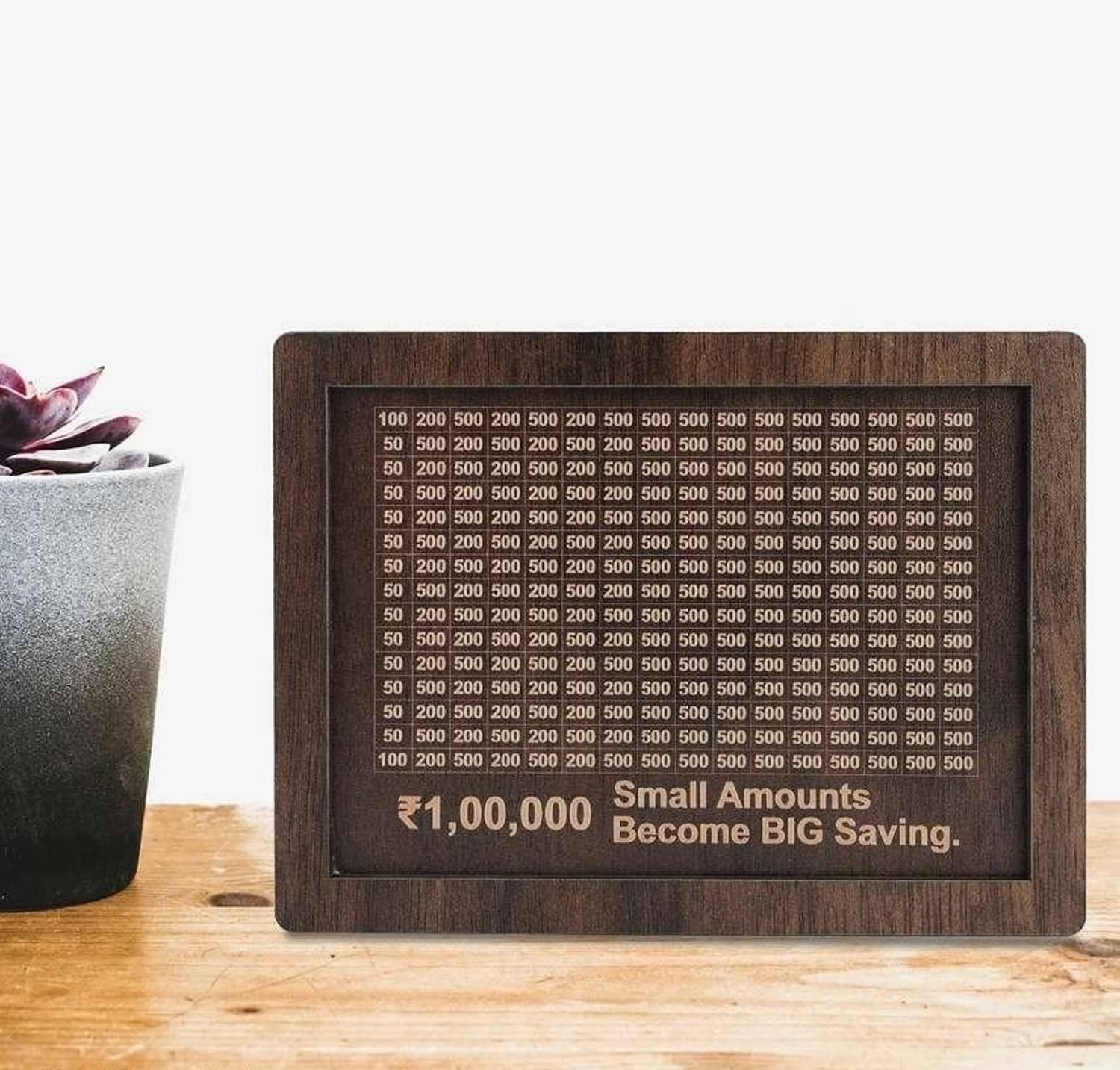 Wooden Piggy Money Bank Saving Box With Saving Target Upto 1 Lakh (Brown) Wooden Piggy Money Bank Saving Box With Saving Target Upto 1 Lakh (Brown)