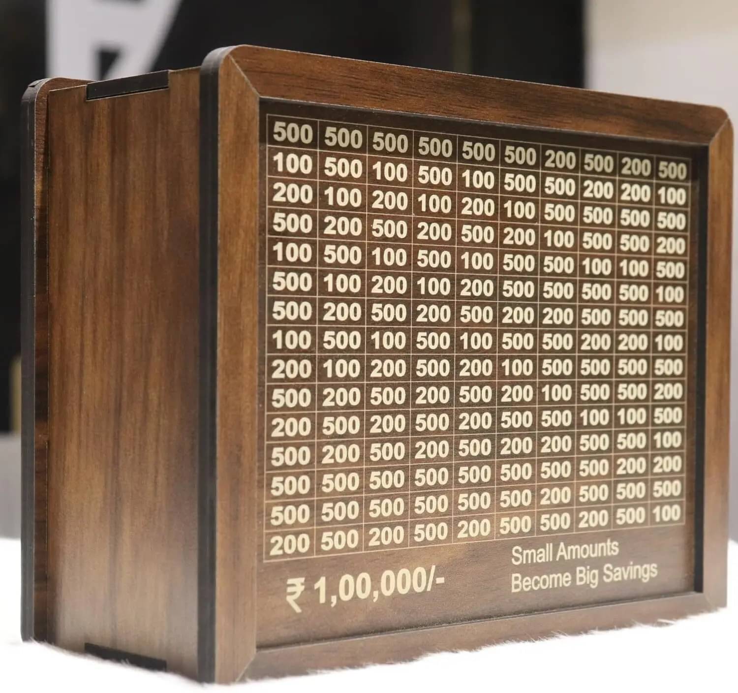     			Wooden Piggy Money Bank Saving Box With Saving Target Upto 1 Lakh