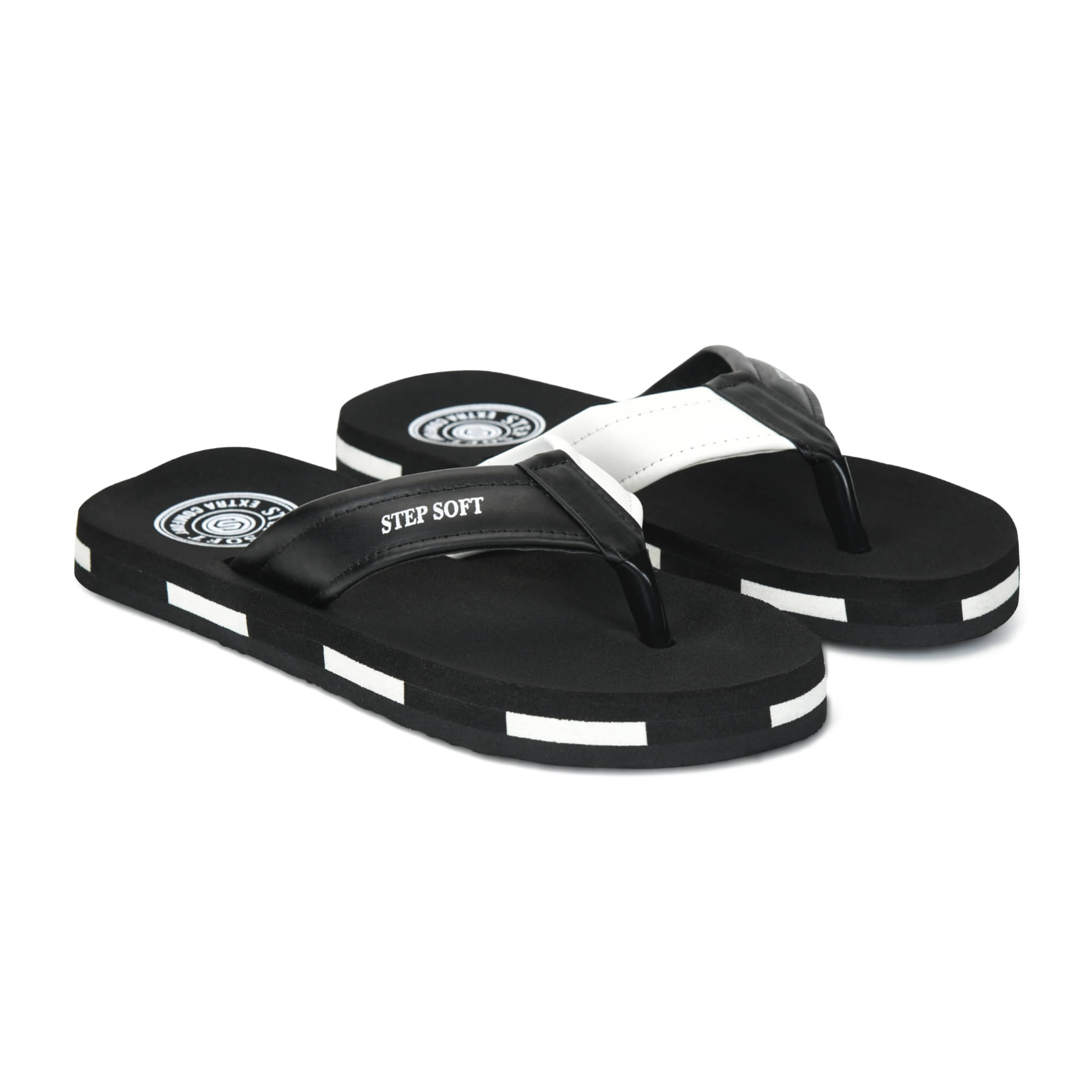     			STEPSOFT Black Men's Slide Flip Flop