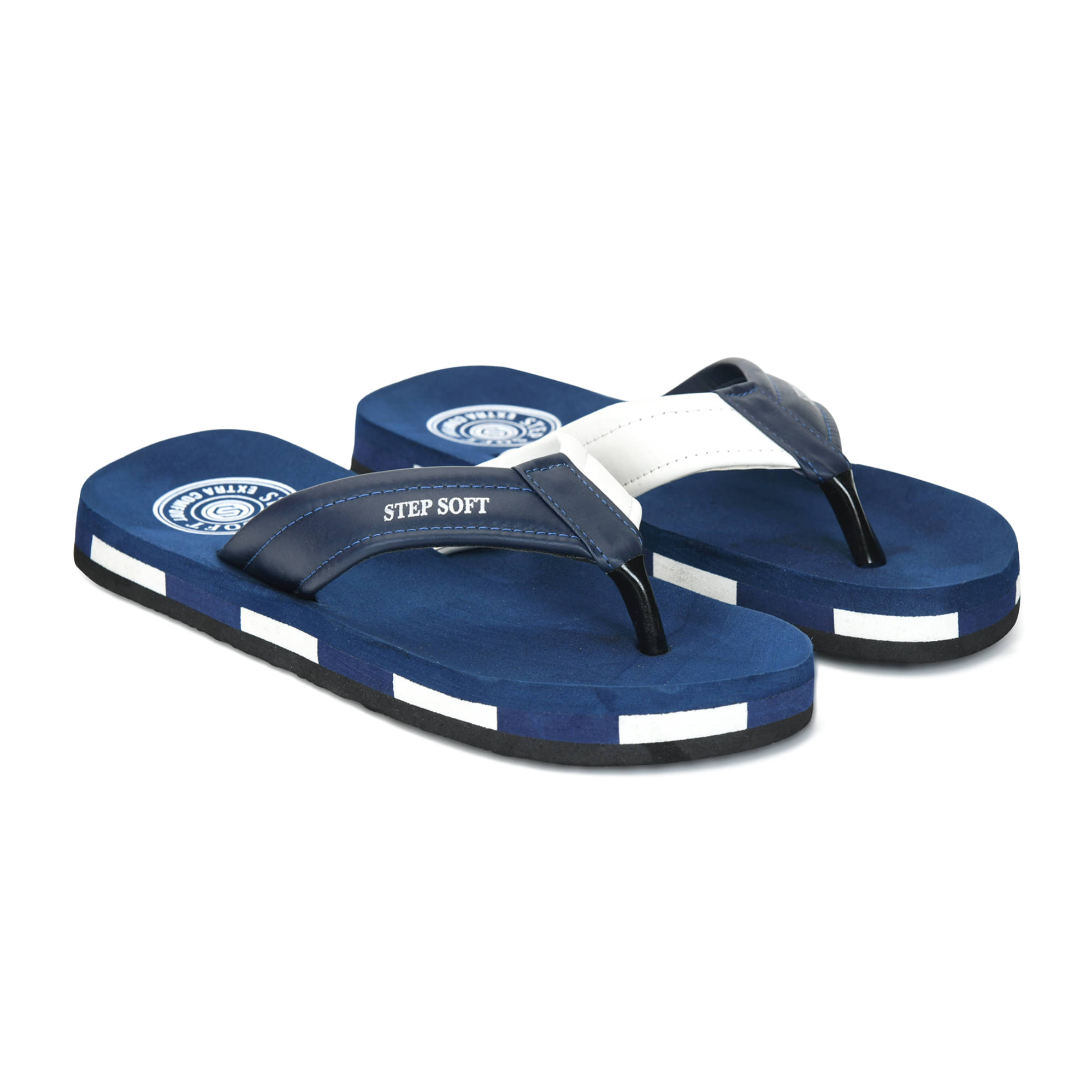     			STEPSOFT Blue Men's Slide Flip Flop