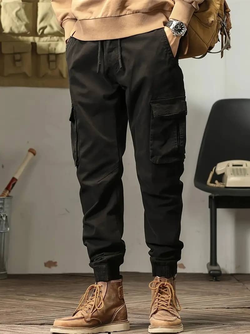 Shelony Black Cotton Blend Men's Joggers ( Pack of 1 ) - Track Pants | Buy online on ZillyBuy