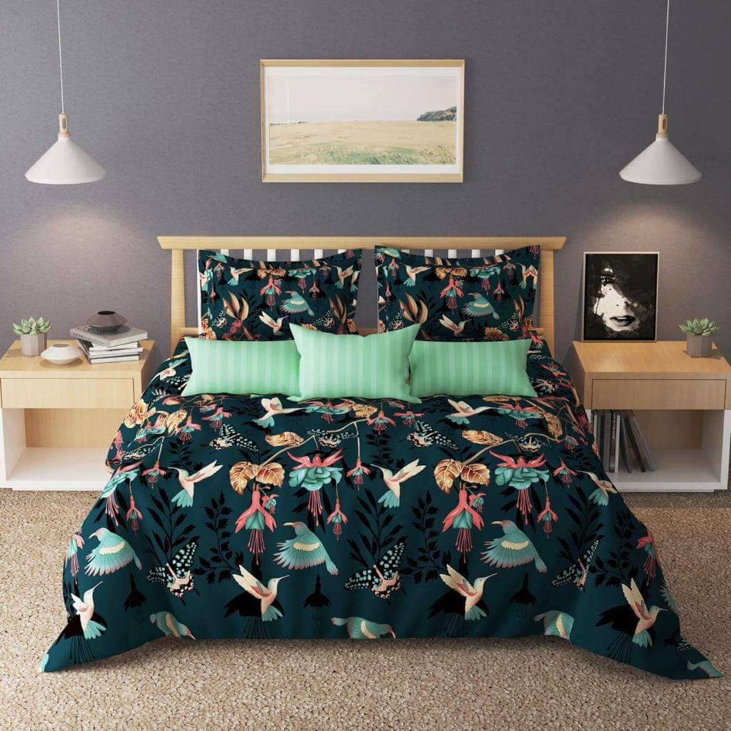 Sky Tex Poly Cotton 1 Double Bedsheet with 2 Pillow Covers ( Green ) Sky Tex Poly Cotton 1 Double Bedsheet with 2 Pillow Covers ( Green )