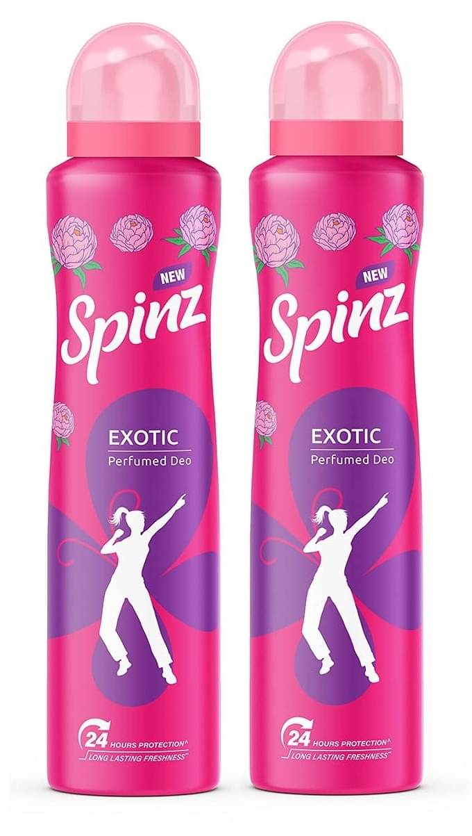 Spinz EXOTIC DEO ,150ML EACH, PACK OF 2 Deodorant Spray for Unisex 300 ml ( Pack of 2 ) Spinz EXOTIC DEO ,150ML EACH, PACK OF 2 Deodorant Spray for Unisex 300 ml ( Pack of 2 )