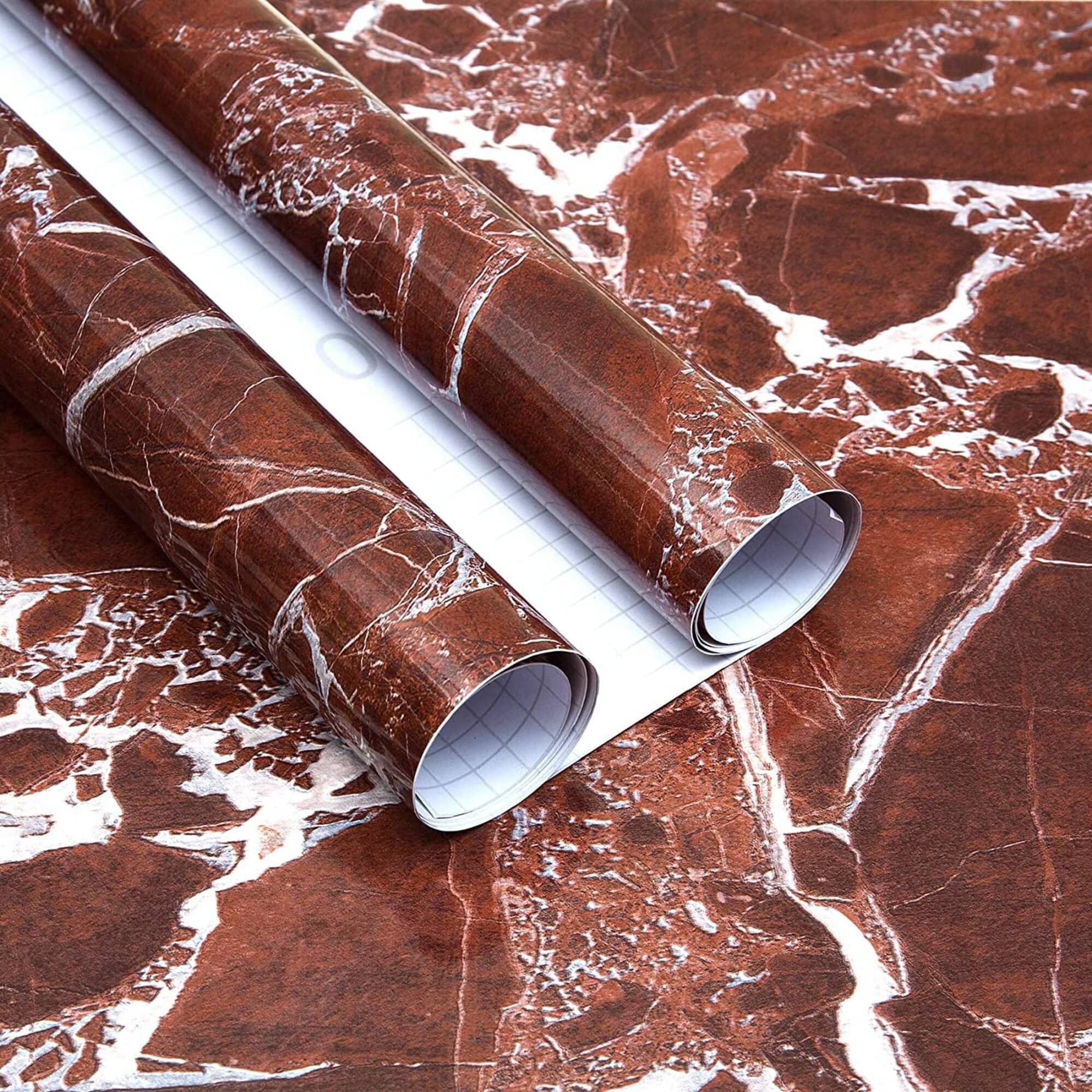 WRUNJI CHOCOLATE MARBLE WALLPAPER FOR HOME ( 60 X 200 CM ) PACK OF 1 WRUNJI CHOCOLATE MARBLE WALLPAPER FOR HOME ( 60 X 200 CM ) PACK OF 1
