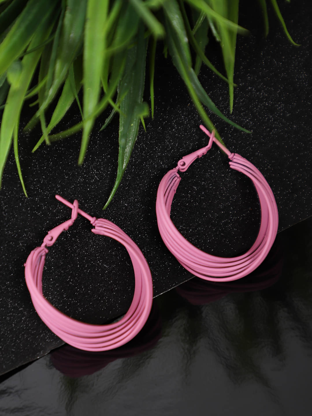     			YOUBELLA Pink Danglers Earrings ( Pack of 1 )