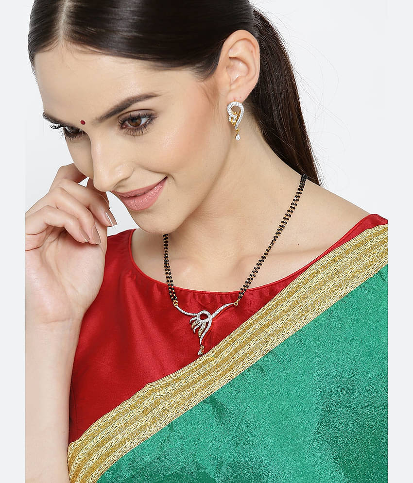 YOUBELLA Silver Mangalsutra Set ( Pack of 1 )