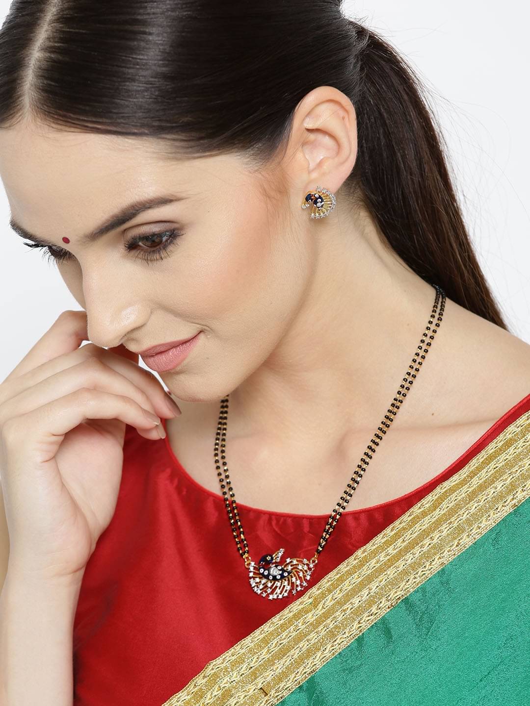 YOUBELLA Silver Mangalsutra Set ( Pack of 1 )     			YOUBELLA Silver Mangalsutra Set ( Pack of 1 )