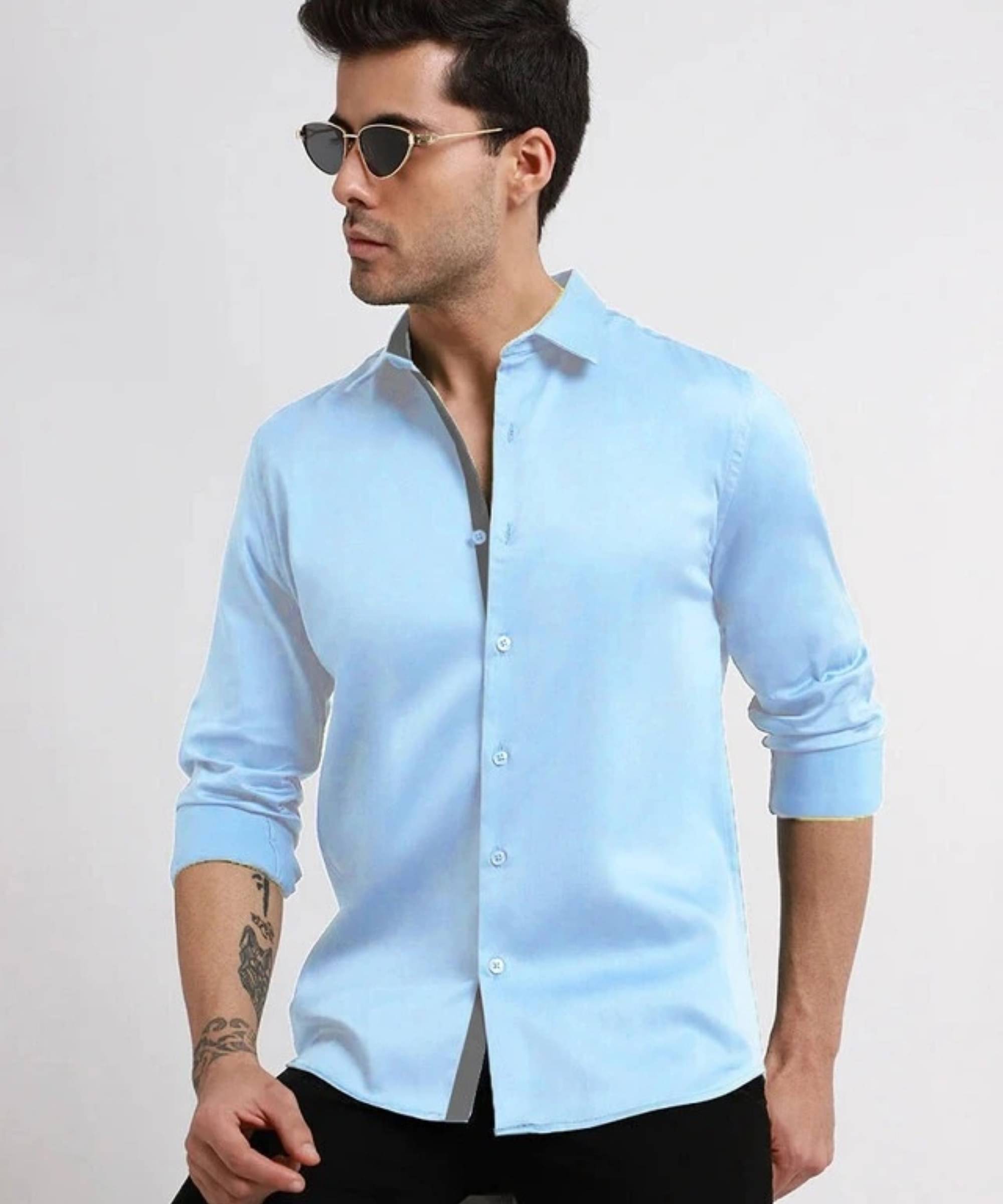     			iexira Cotton Blend Regular Fit Full Sleeves Men's Formal Shirt - Blue ( Pack of 1 )