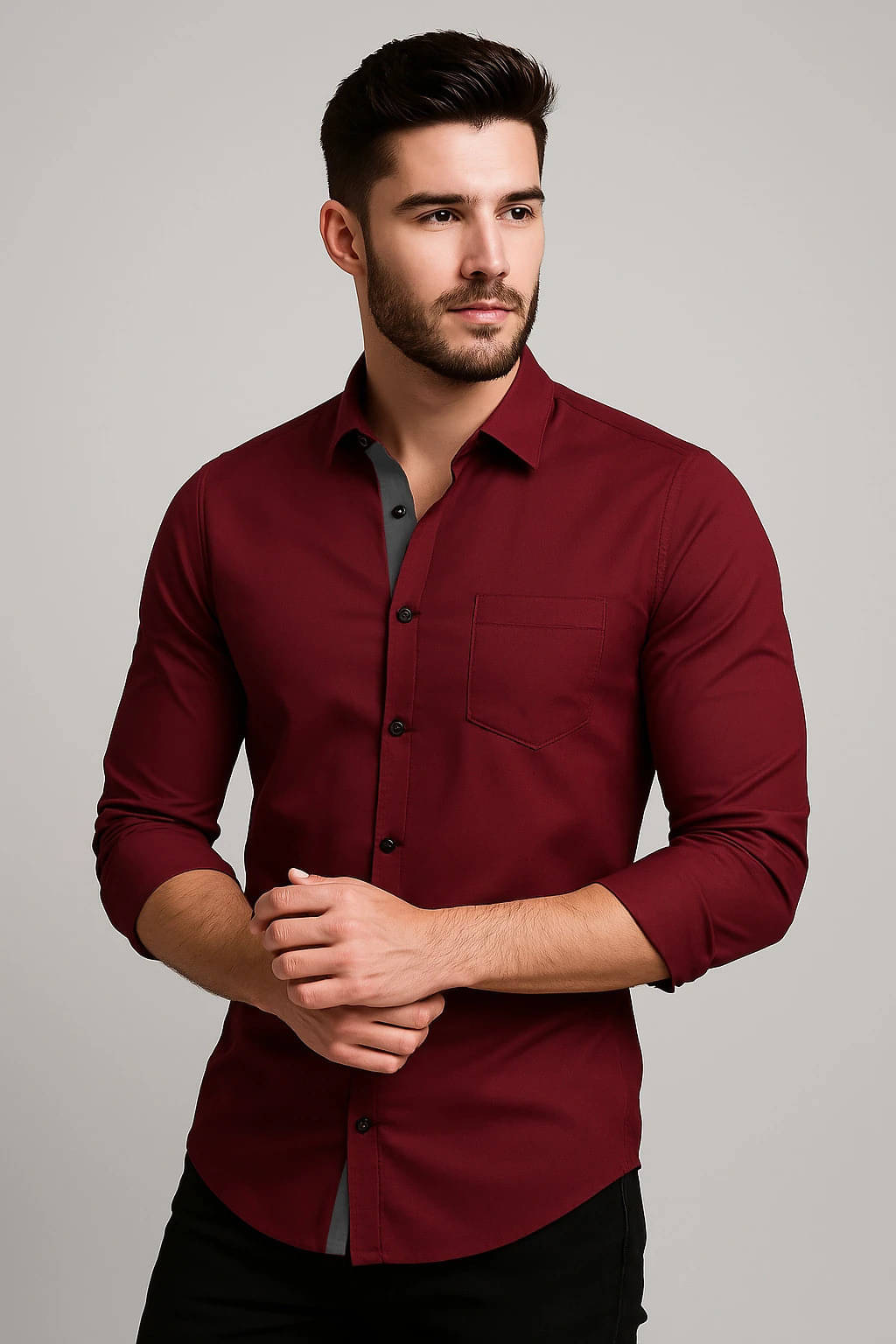 iexira Cotton Blend Regular Fit Full Sleeves Men's Formal Shirt - Maroon ( Pack of 1 ) iexira Cotton Blend Regular Fit Full Sleeves Men's Formal Shirt - Maroon ( Pack of 1 )