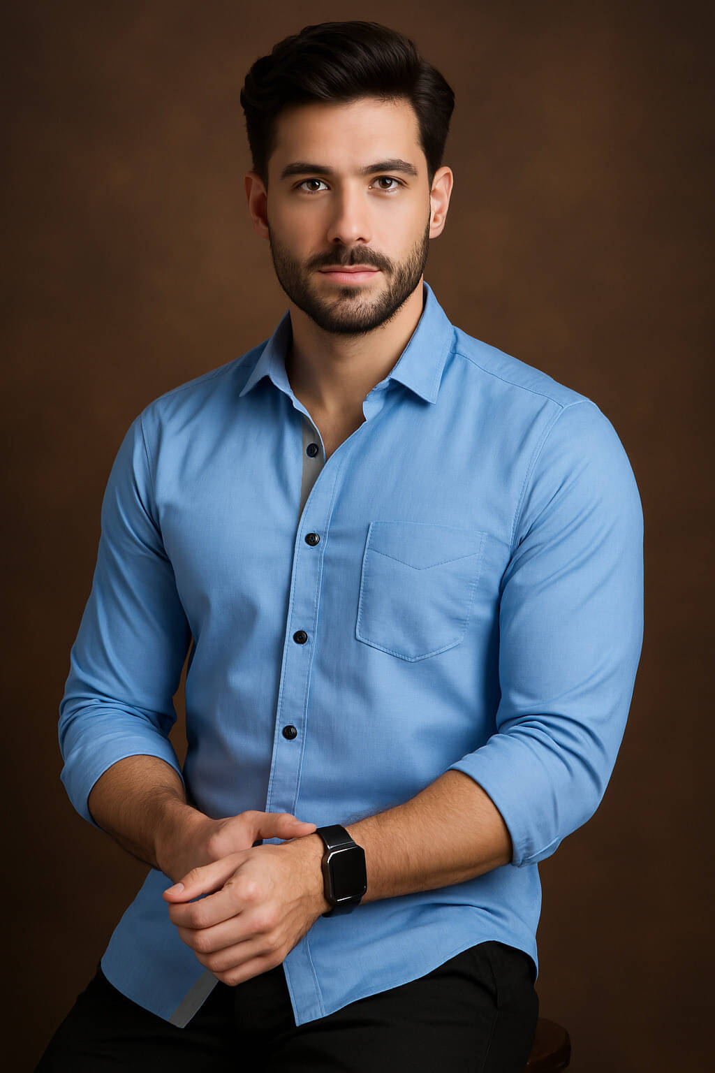     			iexira Cotton Blend Regular Fit Full Sleeves Men's Formal Shirt - Blue ( Pack of 1 )