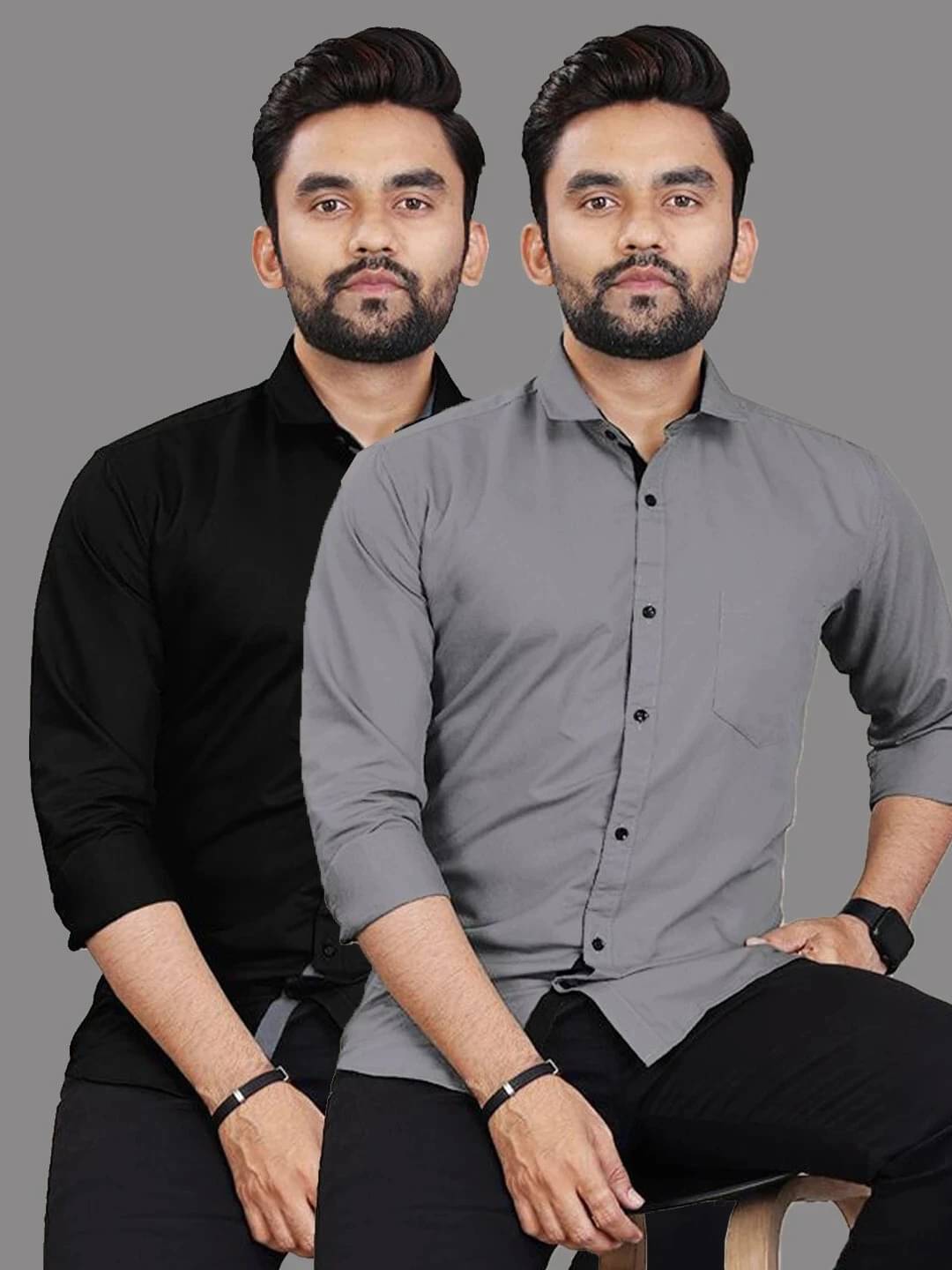     			iexira Cotton Blend Regular Fit Full Sleeves Men's Formal Shirt - Multicolor 1 ( Pack of 2 )