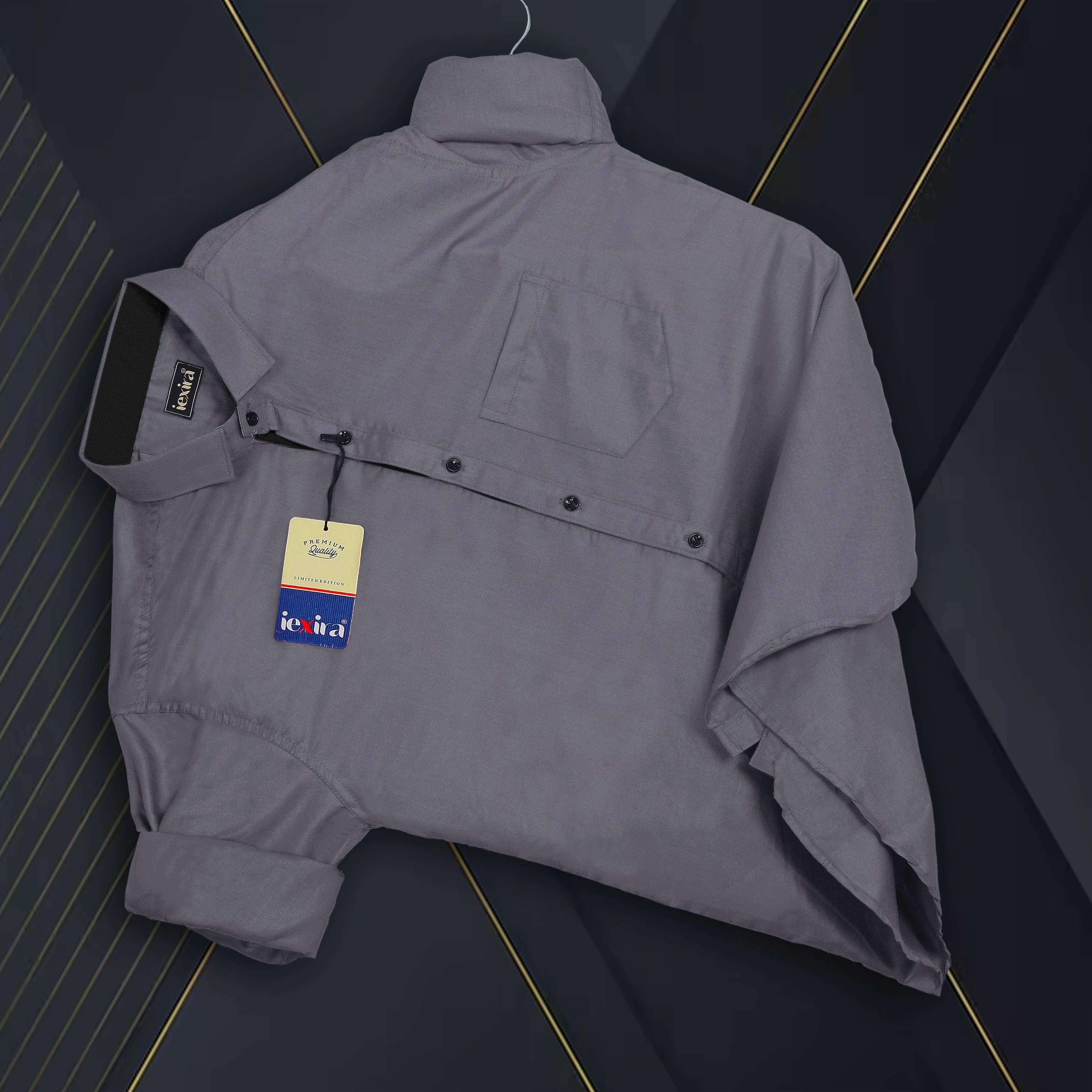     			iexira Cotton Blend Regular Fit Full Sleeves Men's Formal Shirt - Grey ( Pack of 1 )