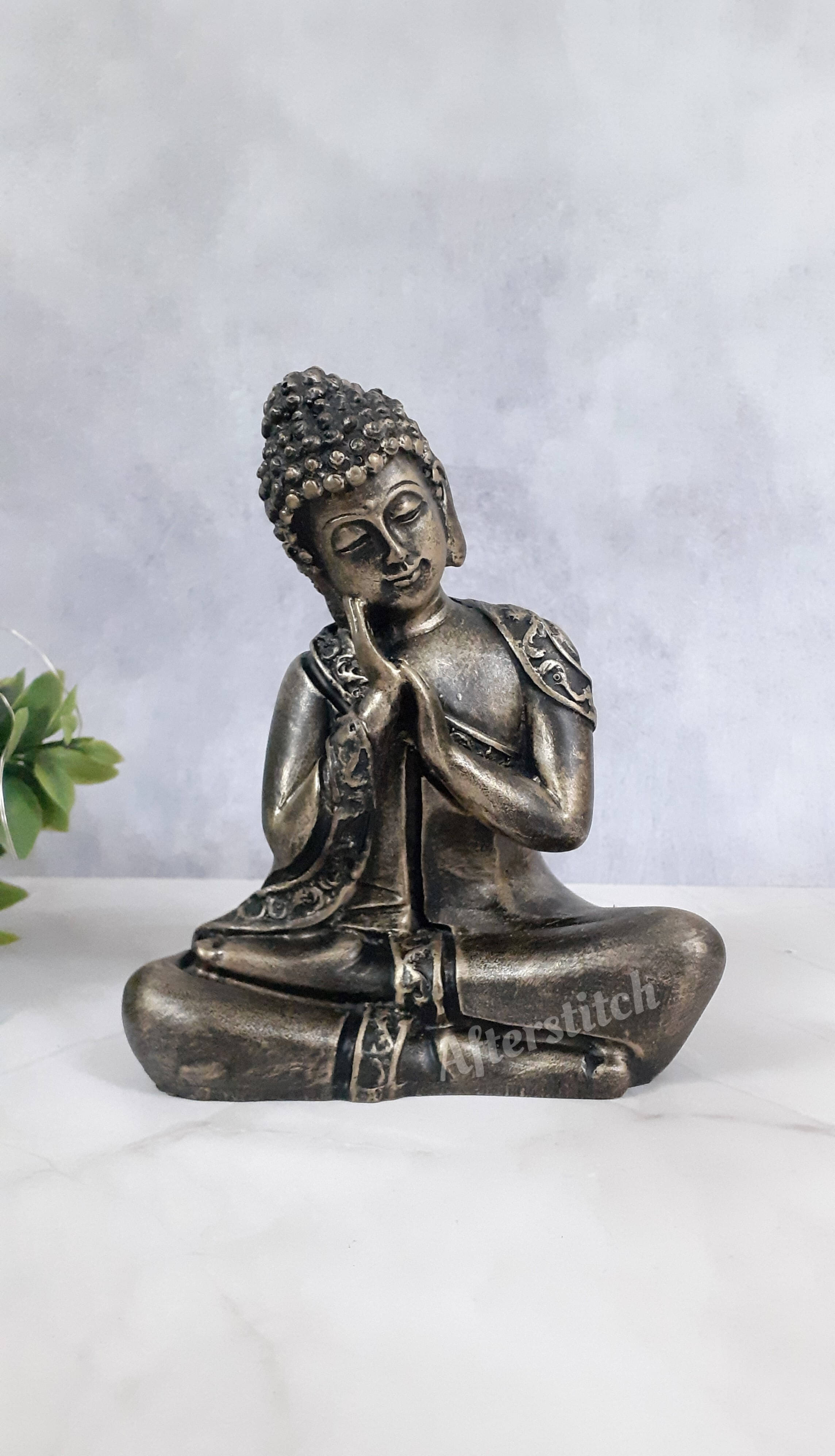 AFTERSTITCH Lord Gautam Buddha Antique Idol Statue for Home Office Table Decor Big Size Idols Living Room Door Entrance Decoration Items Decorative Showpiece Figurine Garden 13 Cm Height Sitting Buddha     			AFTERSTITCH Lord Gautam Buddha Antique Idol Statue for Home Office Table Decor Big Size Idols Living Room Door Entrance Decoration Items Decorative Showpiece Figurine Garden 13 Cm Height Sitting Buddha