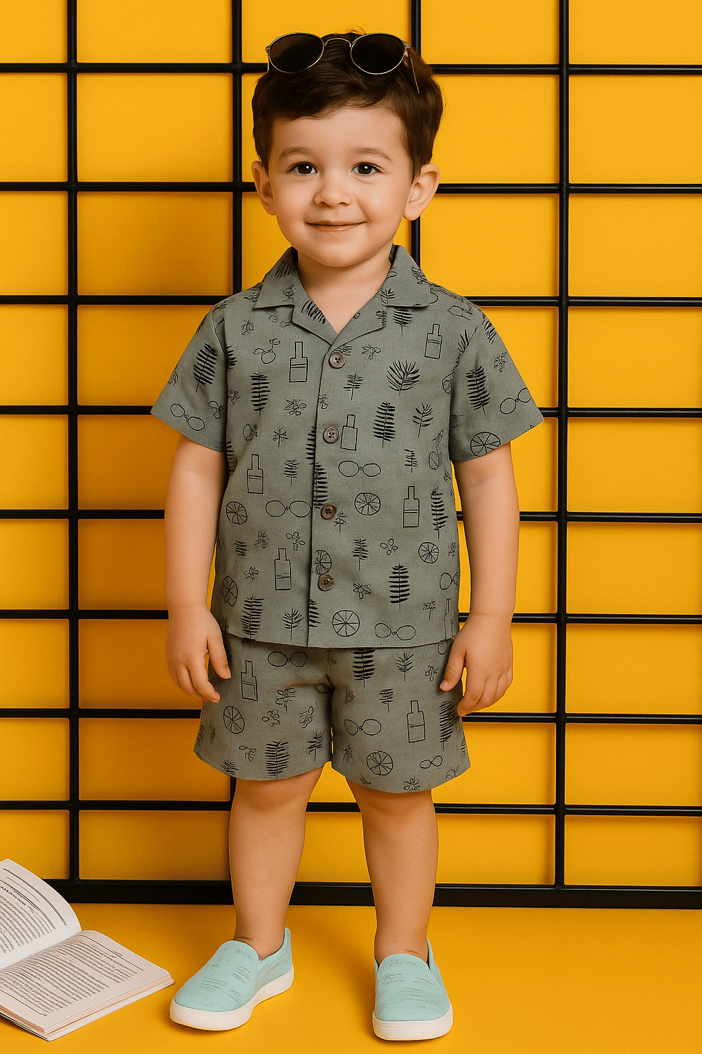     			ALY JOHN Pack of 1 Baby Boys Cotton T-Shirt & Shorts Set ( Green )