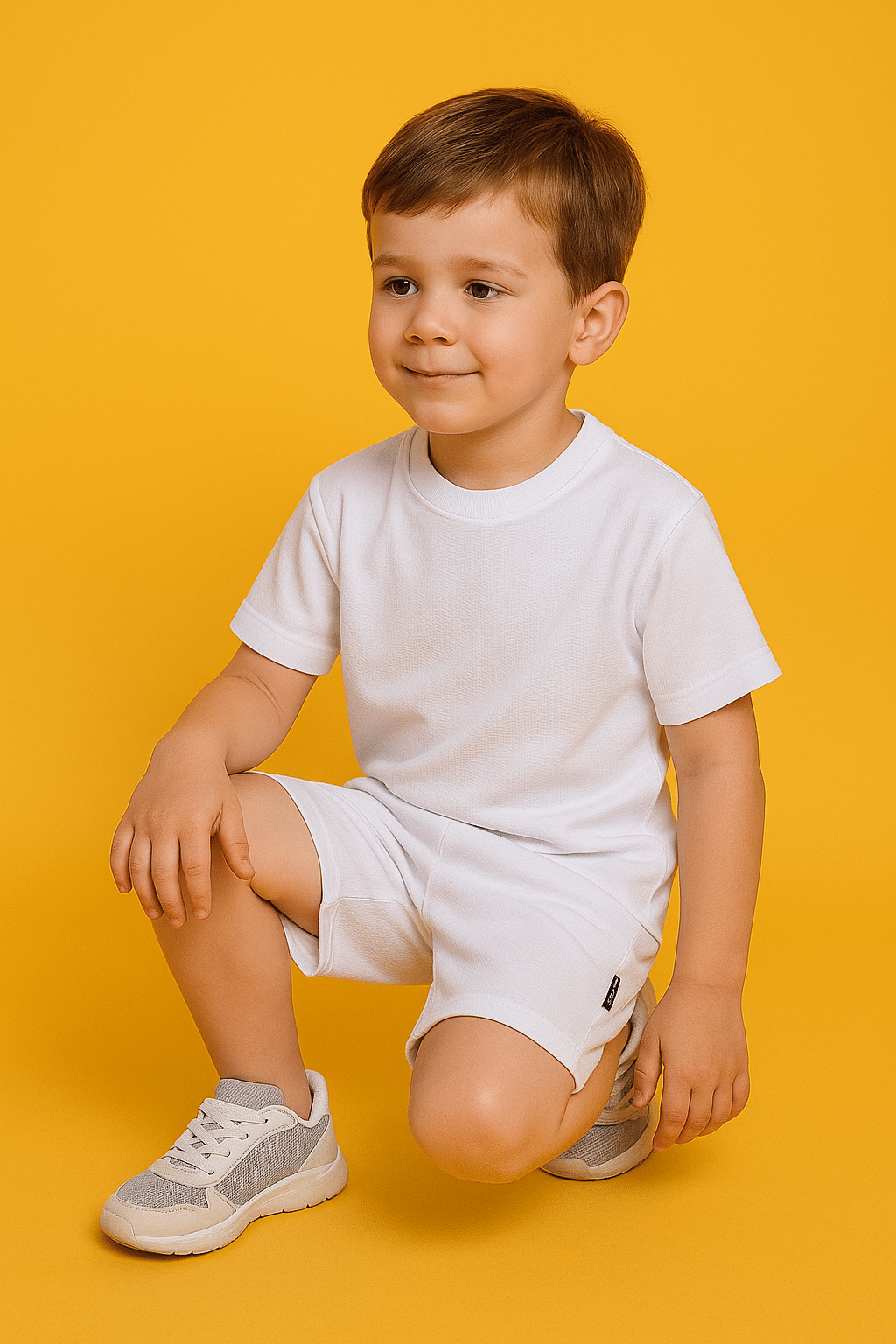     			ALY JOHN Pack of 1 Baby Boys Cotton T-Shirt & Shorts Set ( White )