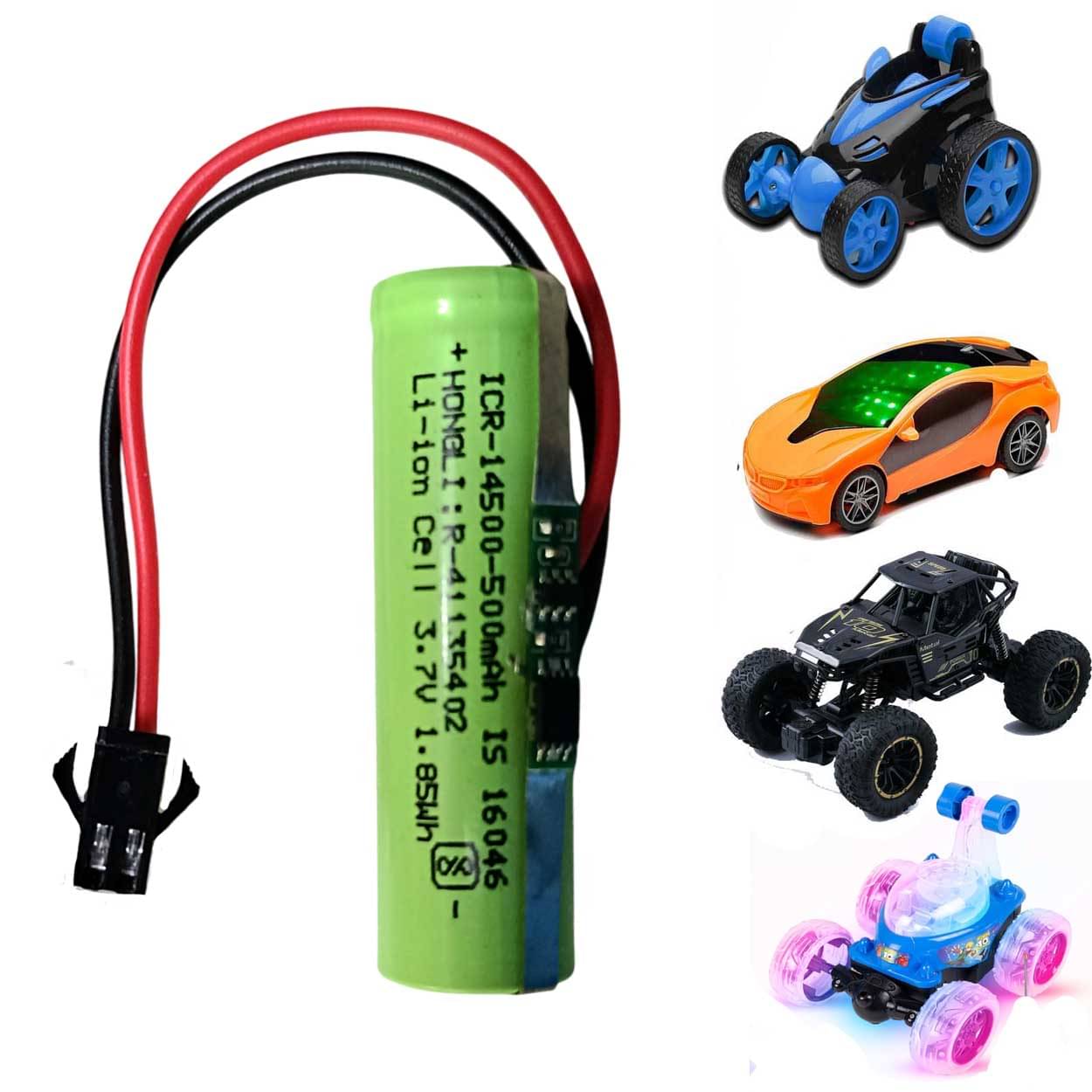 CONSONANTIAM (Pack-of-1) Toy Battery-Pack 3.7 Volt 500mAH RC Toy Car Battery SM-2P Plug for RC Cars, Trucks, Stunt Vehicles Battery BMS Module Inbuilt CONSONANTIAM (Pack-of-1) Toy Battery-Pack 3.7 Volt 500mAH RC Toy Car Battery SM-2P Plug for RC Cars, Trucks, Stunt Vehicles Battery BMS Module Inbuilt