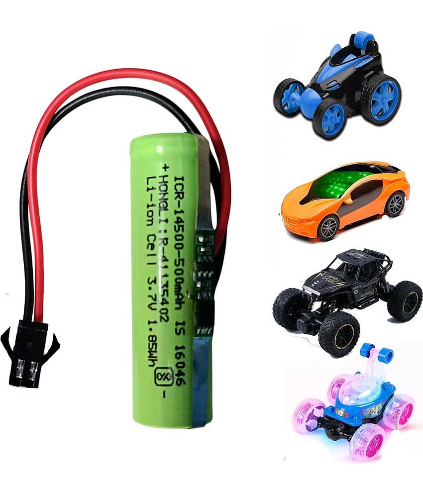 CONSONANTIAM (Pack-of-1) Toy Battery-Pack 3.7 Volt 500mAH RC Toy Car Battery SM-2P Plug for RC Cars, Trucks, Stunt Vehicles Battery BMS Module Inbuilt - Sports and Fitness Equipment | Buy online on ZillyBuy