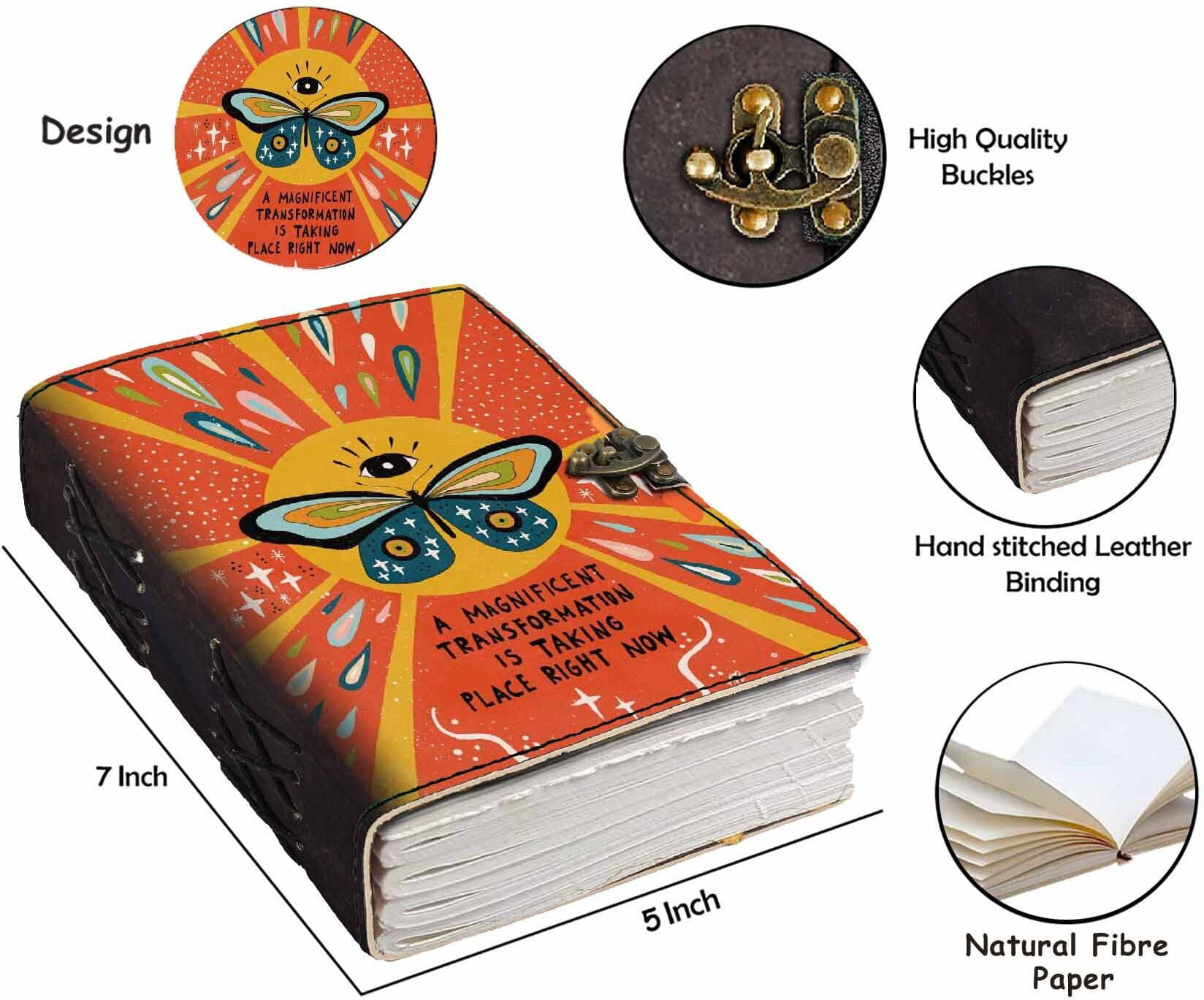 DI-KRAFT Printed Designer leather cover Diary with Lock For Office|Gift|SIZE 5*7 INCHES A5 Diary unruled 200 Pages (multicolor5) DI-KRAFT Printed Designer leather cover Diary with Lock For Office|Gift|SIZE 5*7 INCHES A5 Diary unruled 200 Pages (multicolor5)