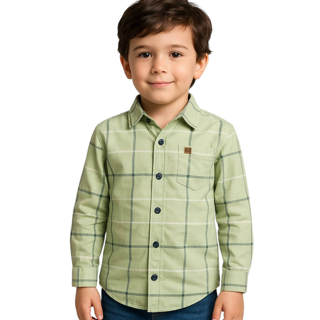     			FABRIZER Pack of 1 Baby Boys 100% Cotton Full Sleeves Shirt ( Light Green )