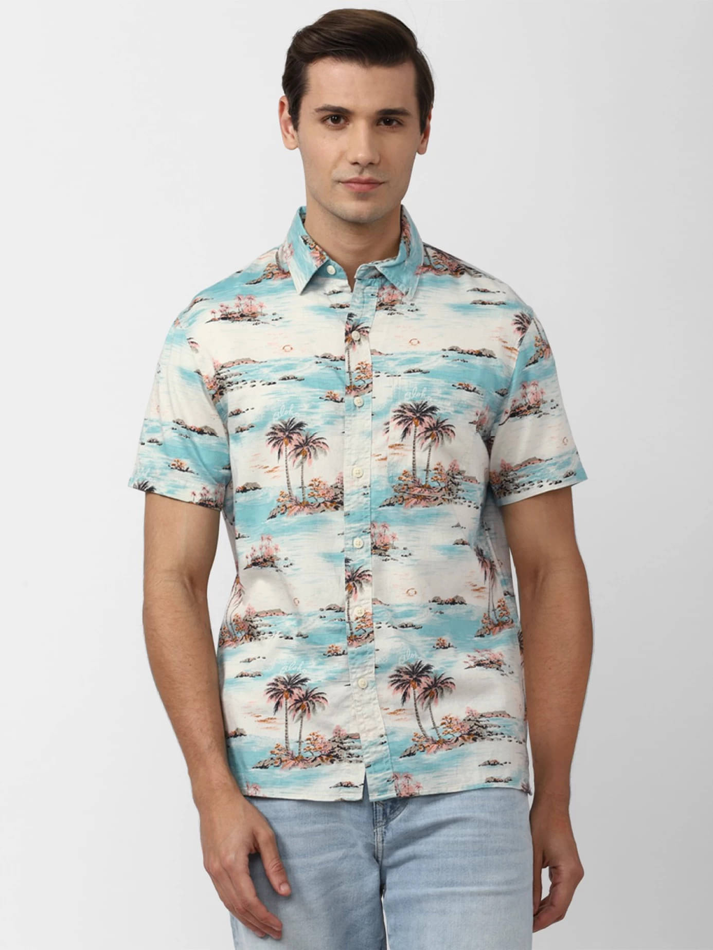Fesner Cotton Blend Regular Fit Printed Half Sleeves Men's Casual Shirt - Multicolor ( Pack of 1 ) Fesner Cotton Blend Regular Fit Printed Half Sleeves Men's Casual Shirt - Multicolor ( Pack of 1 )