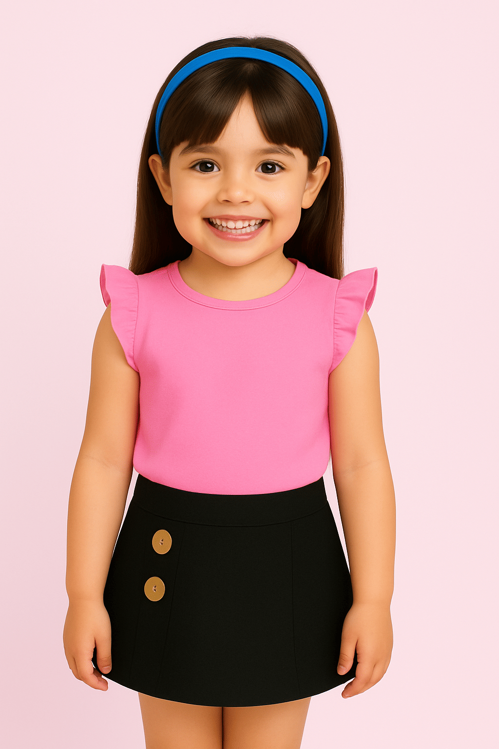     			HAVEN_CLOTHING Pack of 1 Girls Acrylic T-shirt & Skirt ( Pink )