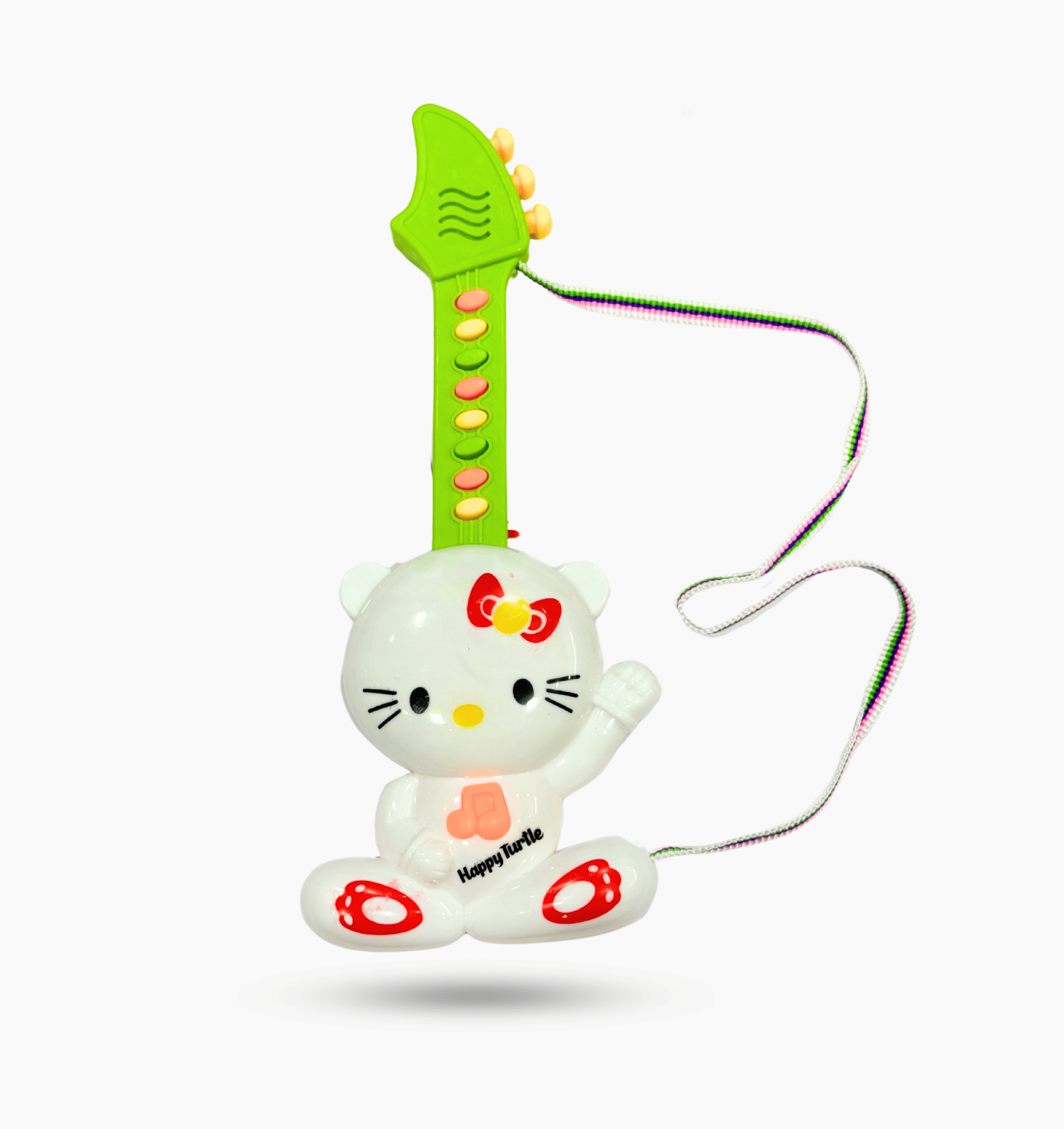     			Happy Turtle - Musical GUITAR Toy - Colorful Lights, Music Learning Toys For Kids - Battery Operated (White-Green)
