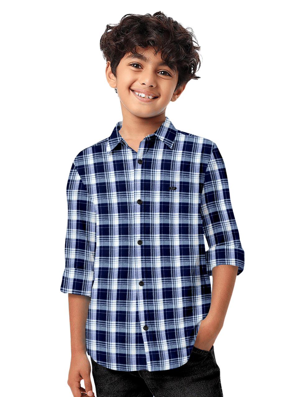     			JABAK CREATION Pack of 1 Boys Cotton Blend Full Sleeves Shirt ( White,Blue )