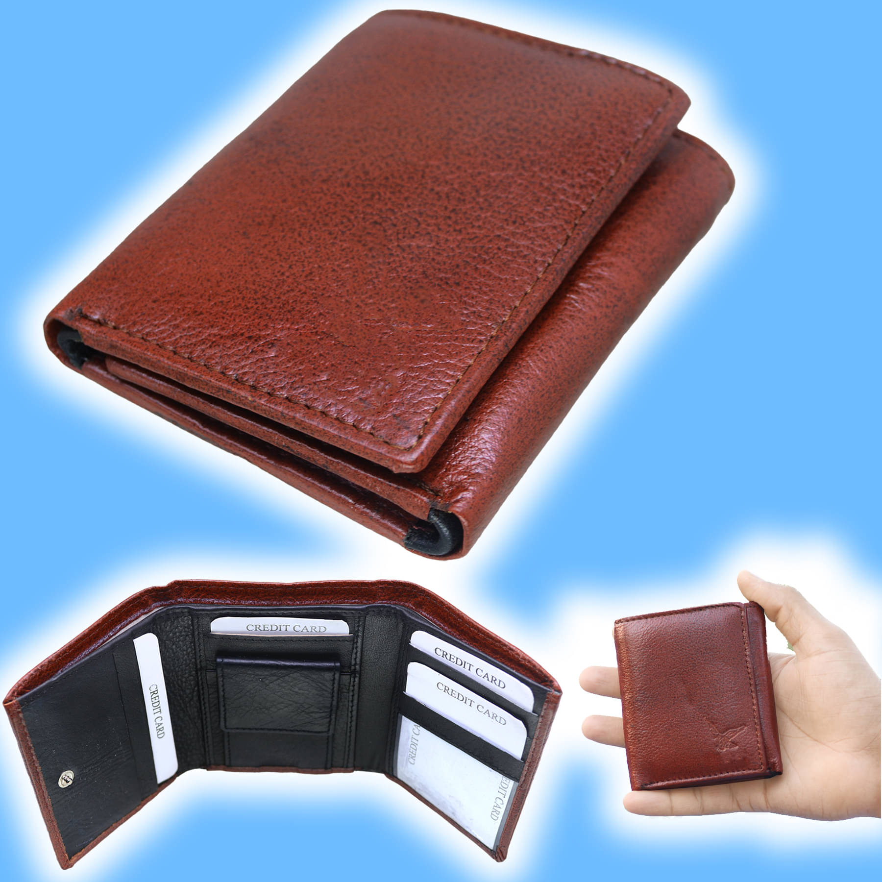 JMALL Faux Leather Solid Men's Three Fold Wallet With 4 Slots For Card ( Brown , Pack of 1 ) JMALL Faux Leather Solid Men's Three Fold Wallet With 4 Slots For Card ( Brown , Pack of 1 )
