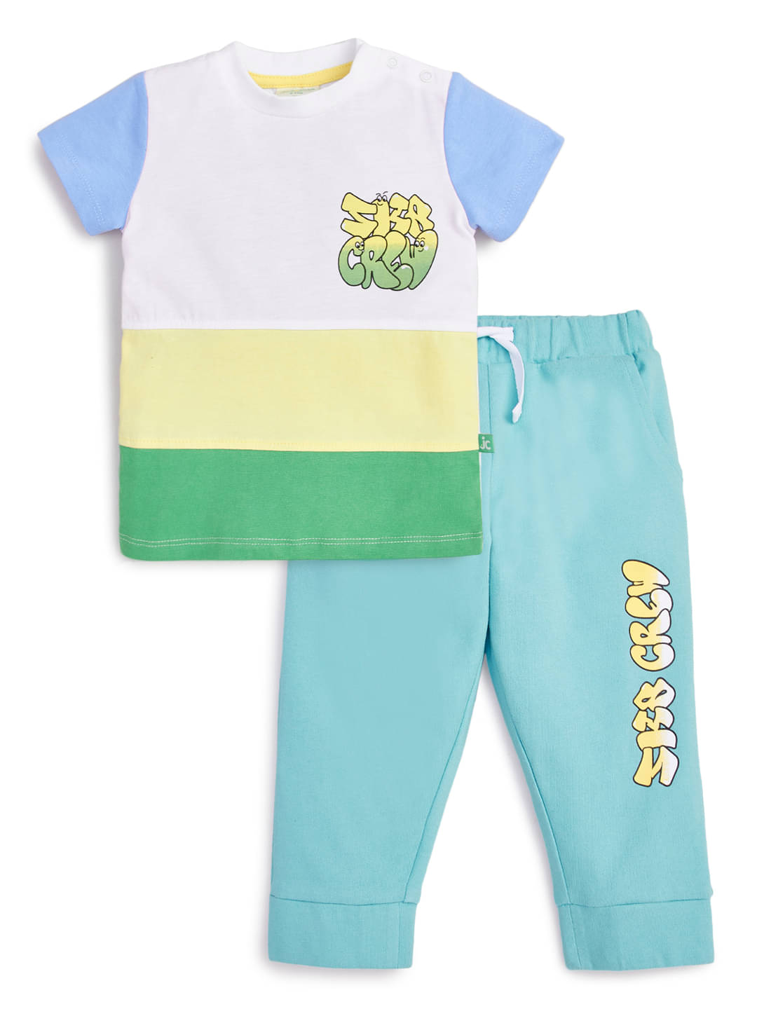 Juscubs Pack of 1 Baby Boys Cotton T-Shirt & Pants Set ( Multicolor )     			Juscubs Pack of 1 Baby Boys Cotton T-Shirt & Pants Set ( Multicolor )