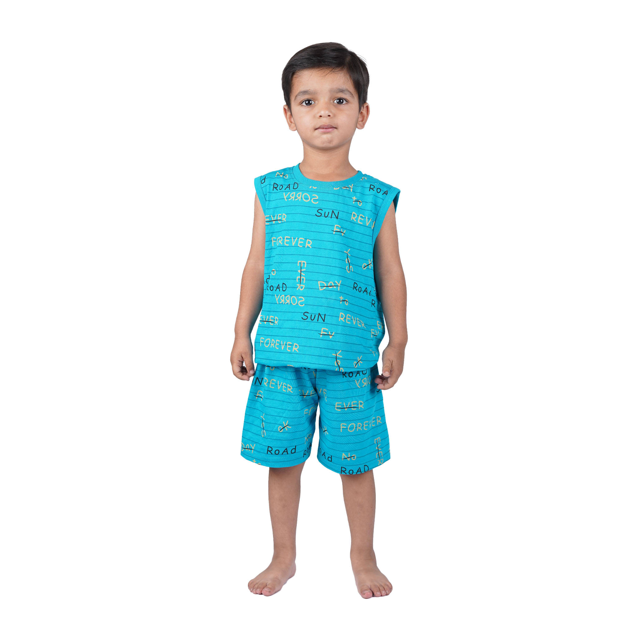     			Kidzee Kingdom Pack of 1 Baby Boys Cotton T-Shirt & Shorts Set ( Blue )
