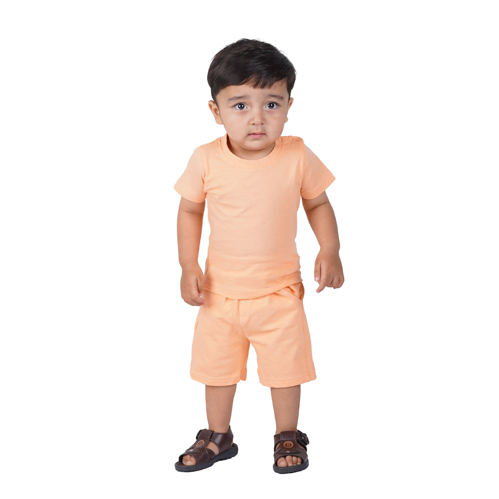     			Kidzee Kingdom Pack of 1 Baby Boys Cotton T-Shirt & Shorts Set ( Beige )